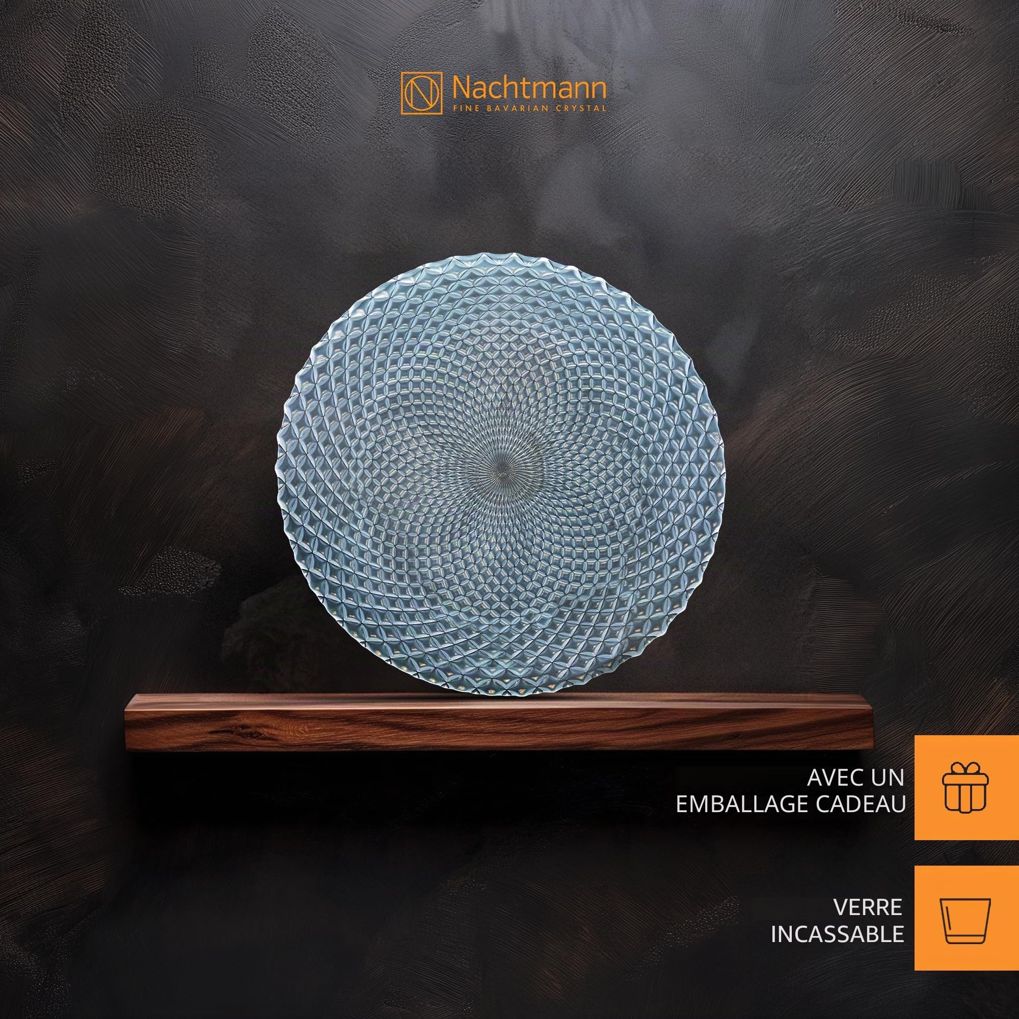 Nachtmann Rumba 0089995-0 Lot de 2 assiettes de présentation rondes en cristal 32 cm