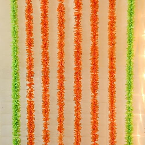 Miniatura 10 de Guirnaldas de caléndula de jazmín de 6 pies, guirnaldas de flores artificiales, decoración de boda india de calentamiento hospitalario, guirnaldas