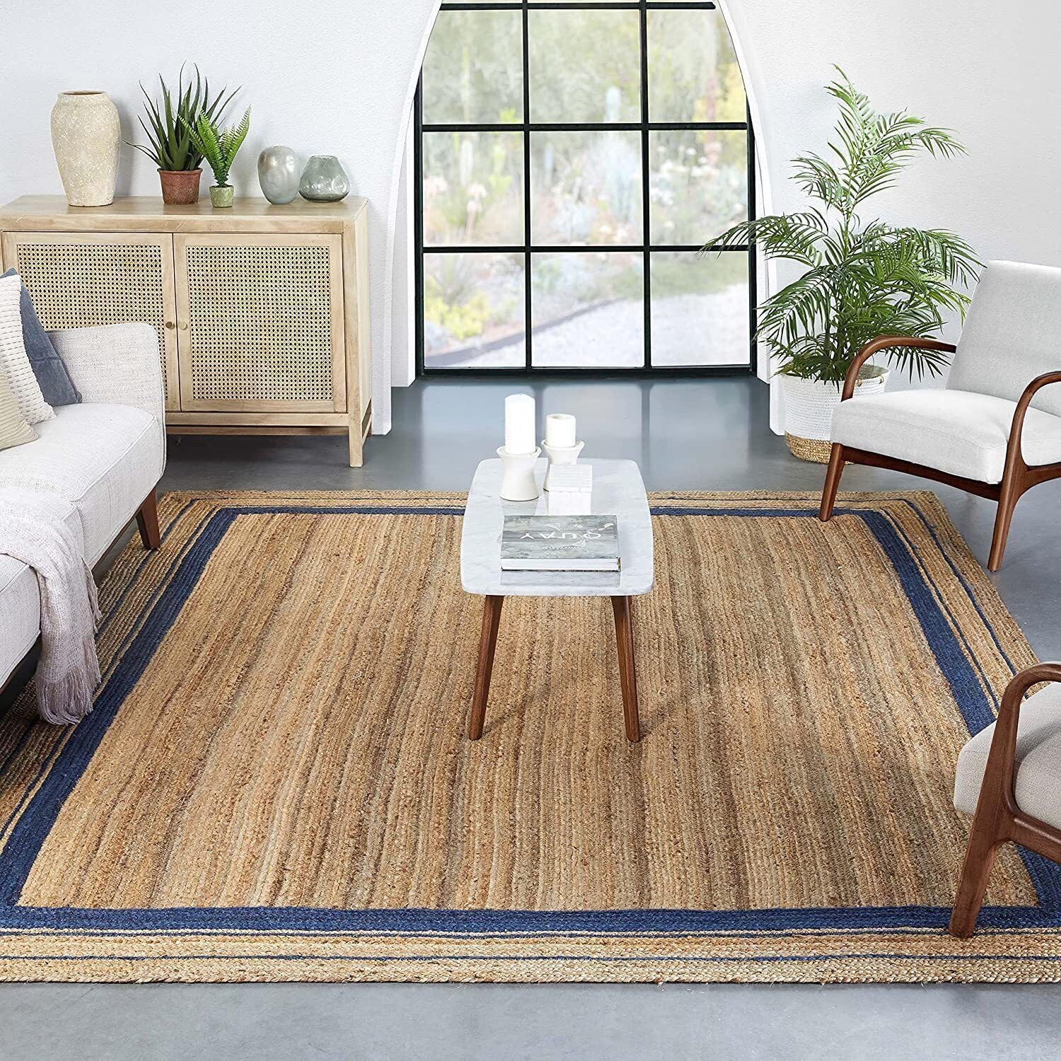 Tapis en jute tressé à la main décoration haut de gamme
