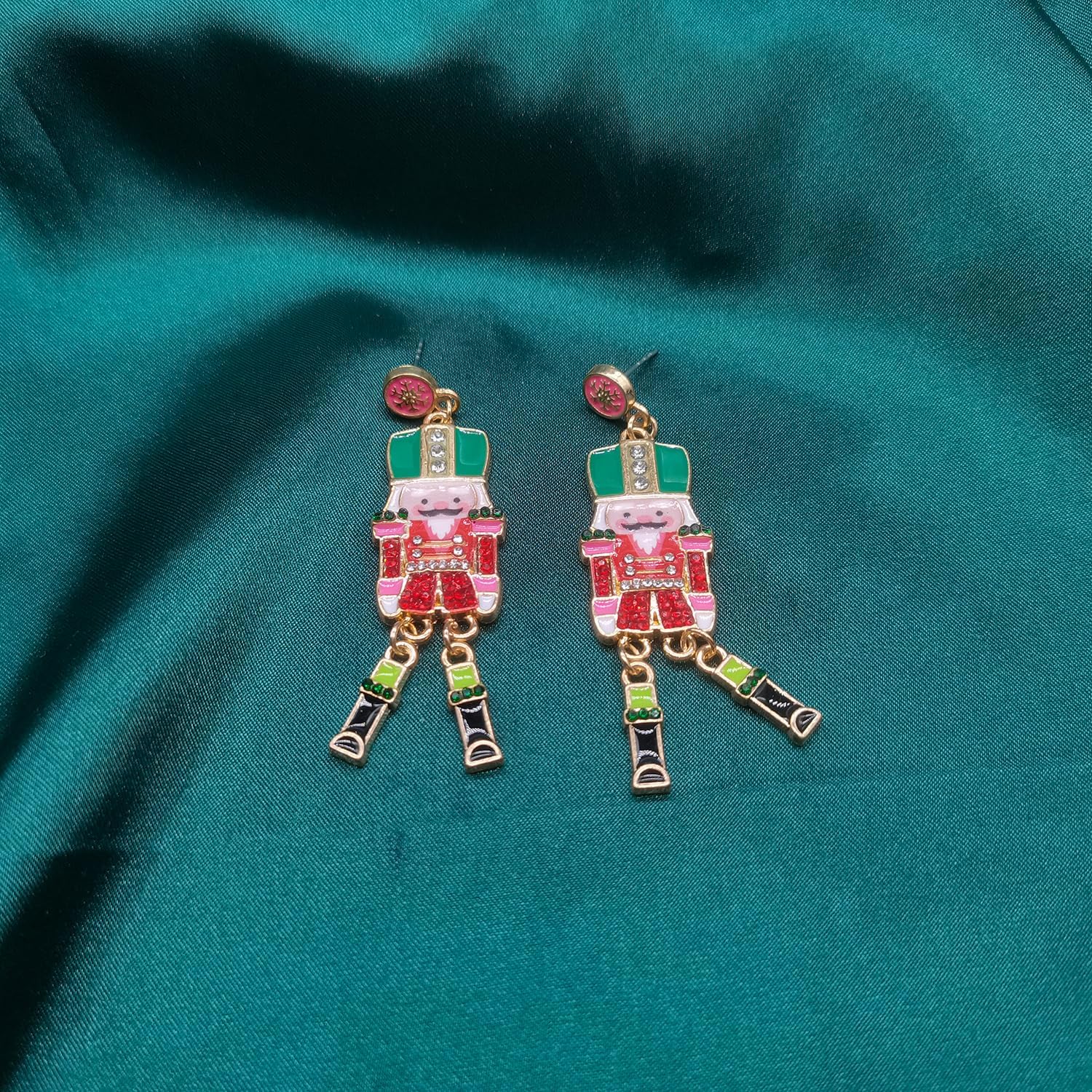 Christmas Earrings Nutcracker Earrings Stud for Women Creative Beaded Santa Claus Earrings Cute and Interesting Nutcracker Holiday Earring Christmas Stocking Stuffers - Image 6