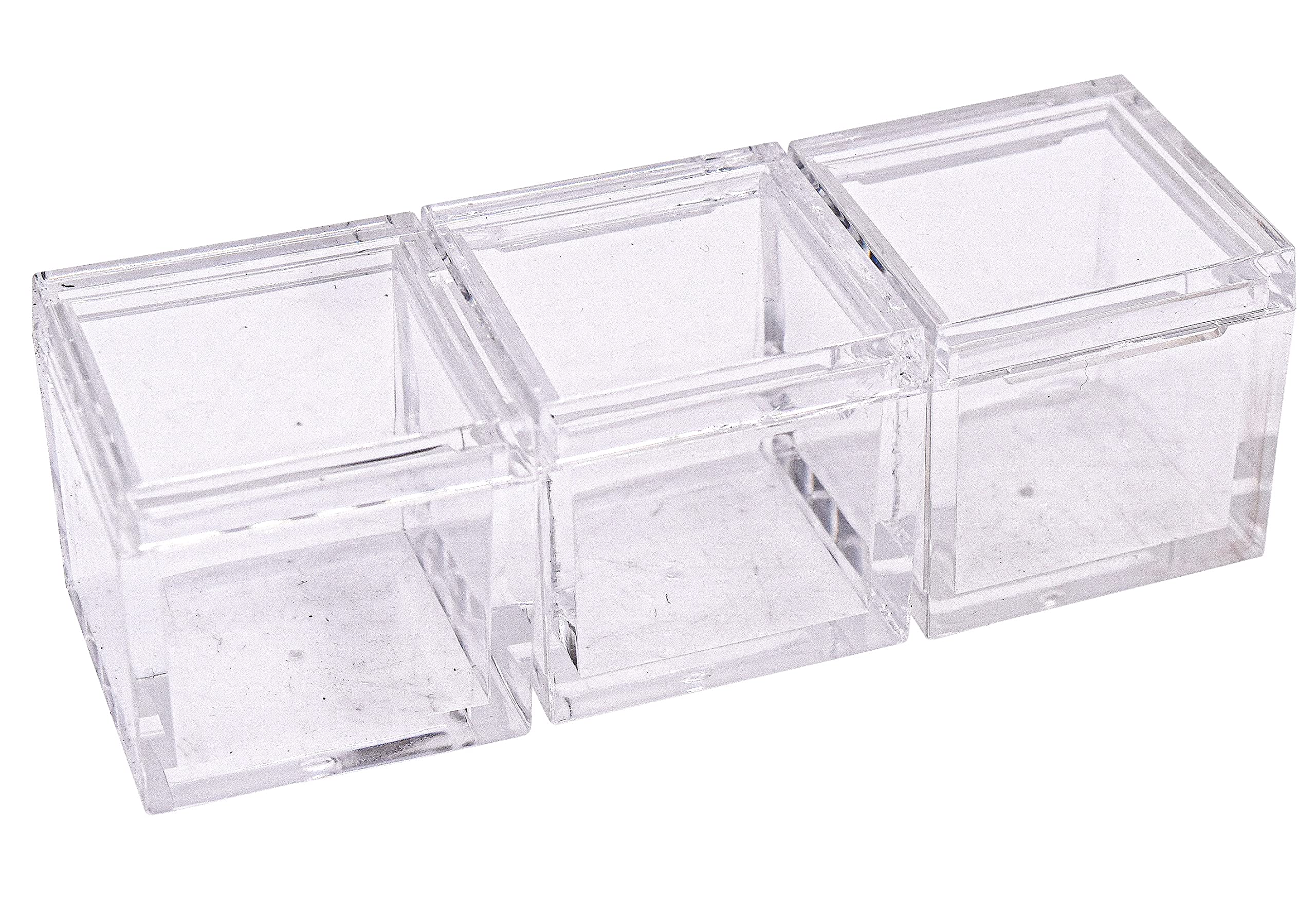 Lot de 10 plateaux en acrylique pour cubes d'éléments transparents de 25,4 mm - Support de table périodique pour collections d'éléments - Éducation scientifique