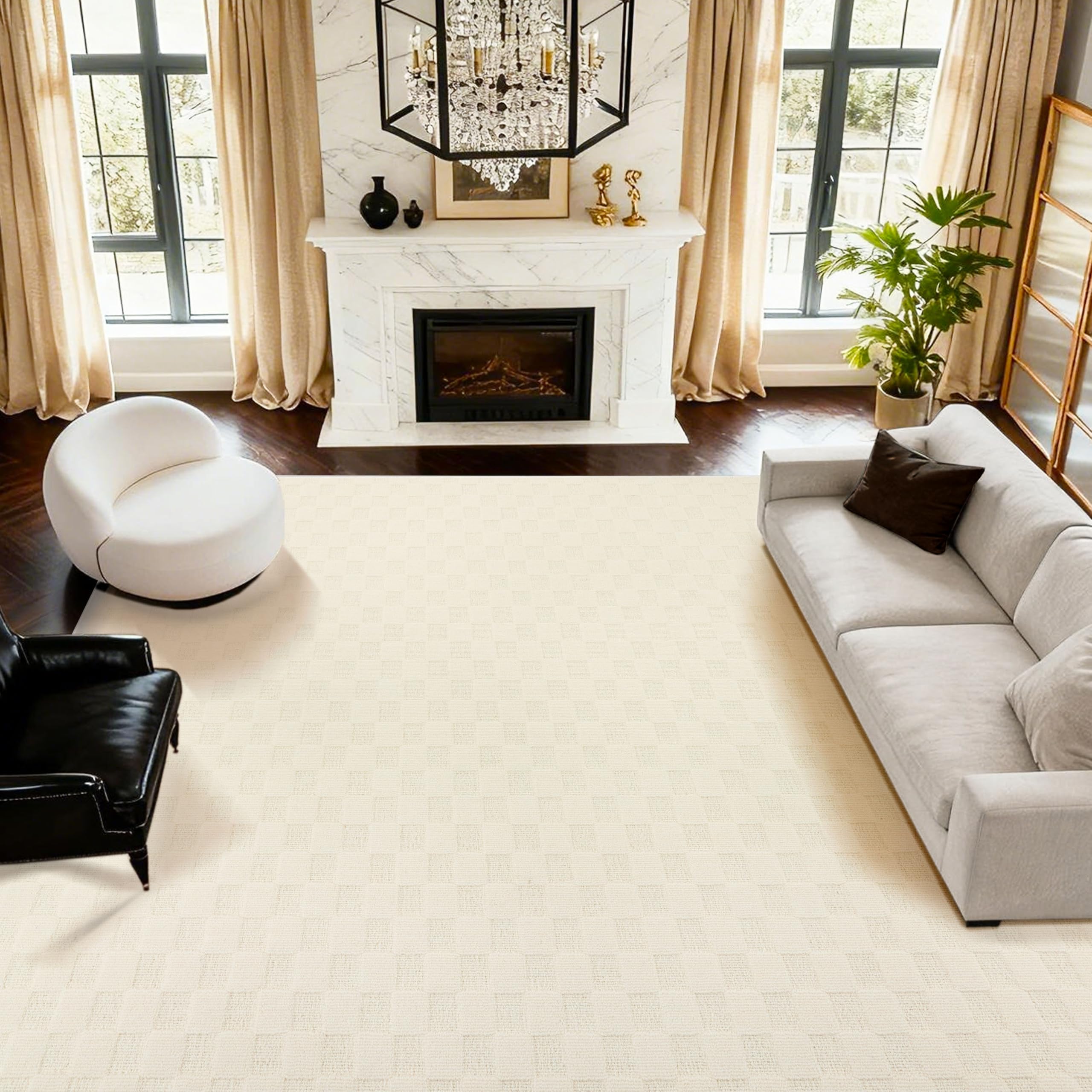 ANSSO 5x7 Merino Wool Rug Cream