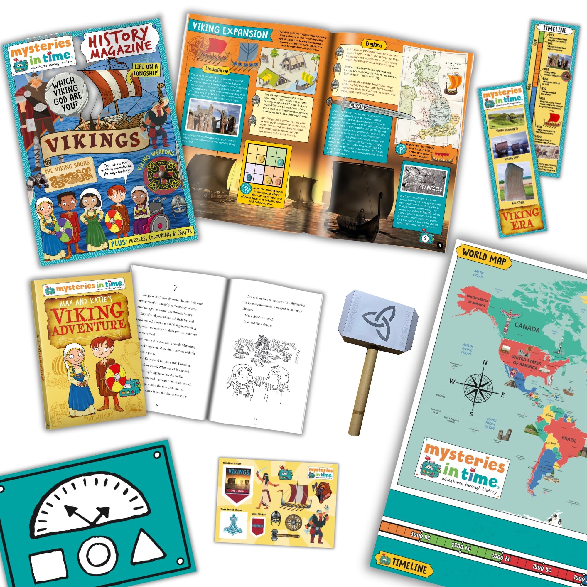 Mysteries in Time | Vikings History Activity Pack | History Book for Kids | History Magazine & Activities | Actvity Packs for Kids Travel | Homeschool History | KS2 History Resource