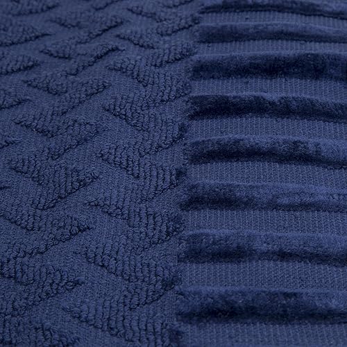 Miniatura 3 de Lavish Home Juego de 6 toallas de baño de felpa de algodón de lujo, diseño de cheurón esculpido, toallas decorativas de lujo para el cuerpo, manos y