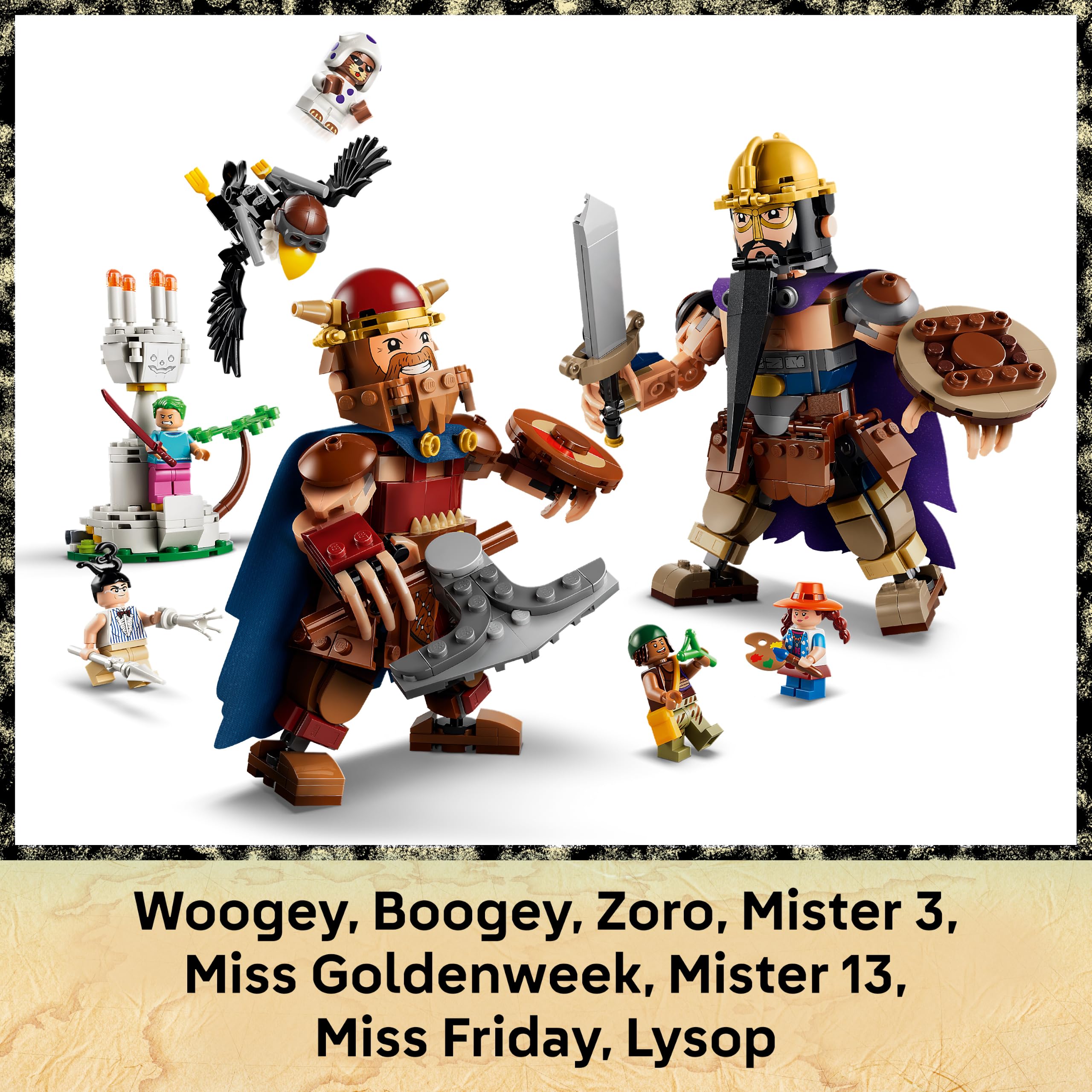 LEGO ONE PIECE Woogey vs. Boogey - Riesen von Little Garden - Interaktives Spielzeug mit 2 Actionfiguren und 5 Minifiguren - Geschenk für Jungen, Mädchen und Fans ab 9 Jahren - 75644