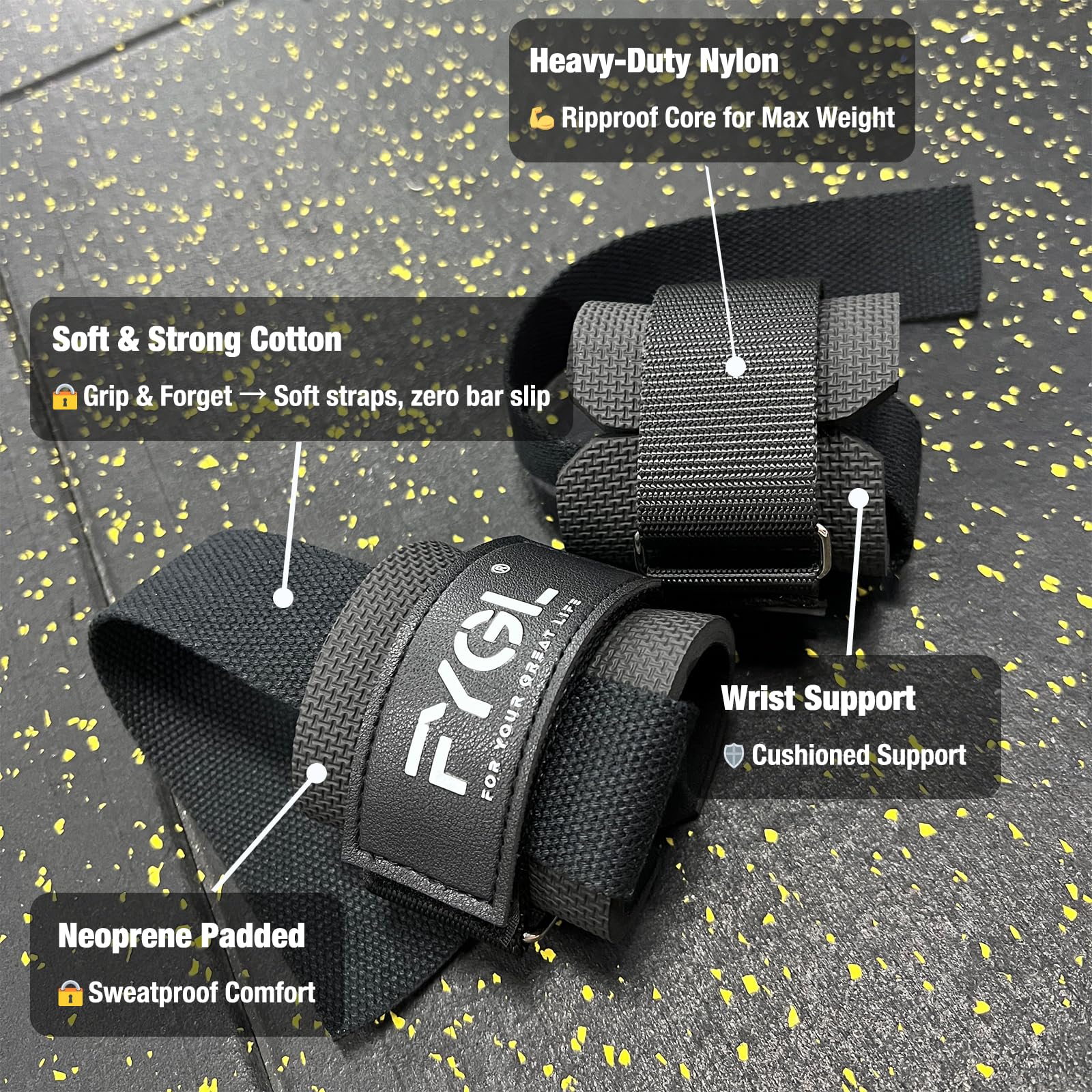 Amazon.co.jp: FYGL リストストラップ ネオプレン パッド入りリスト