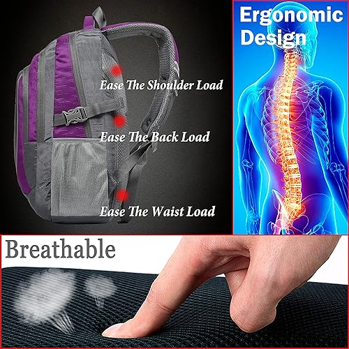 Miniatura 5 de ProEtrade Mochila para viajes universitarios, negocios, senderismo, para laptop de hasta 15.6 pulgadas, Galaxia ligera, Mochilas Daypack