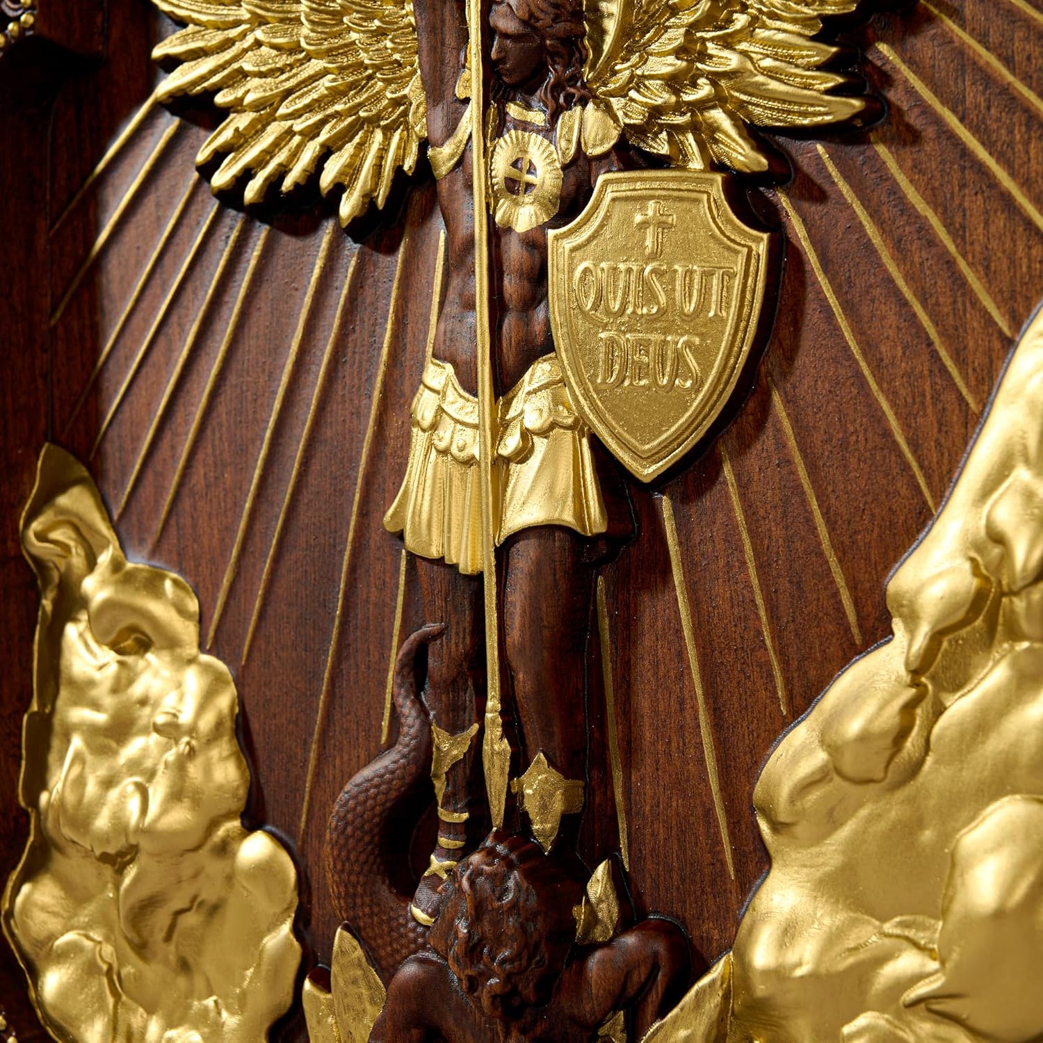 Archangel Michael Wall Decor Religious Handmade Wooden Wall Art Plaque 14 Inch - Image 8