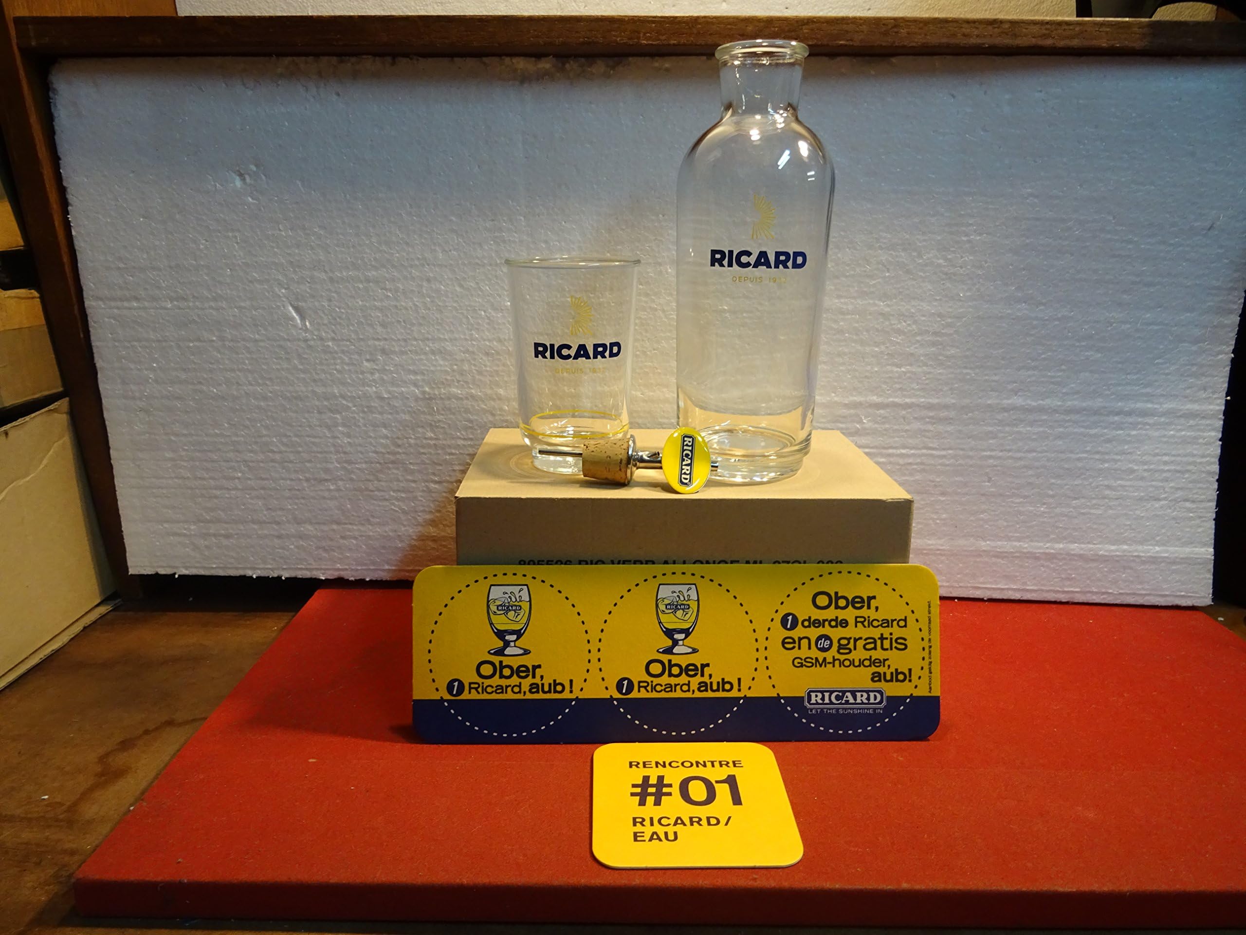 Ricard 6 Mathieu-Lehaneur Glasses 27 cl + 1 Jug + 1 Dinner + 2 Under Bocks