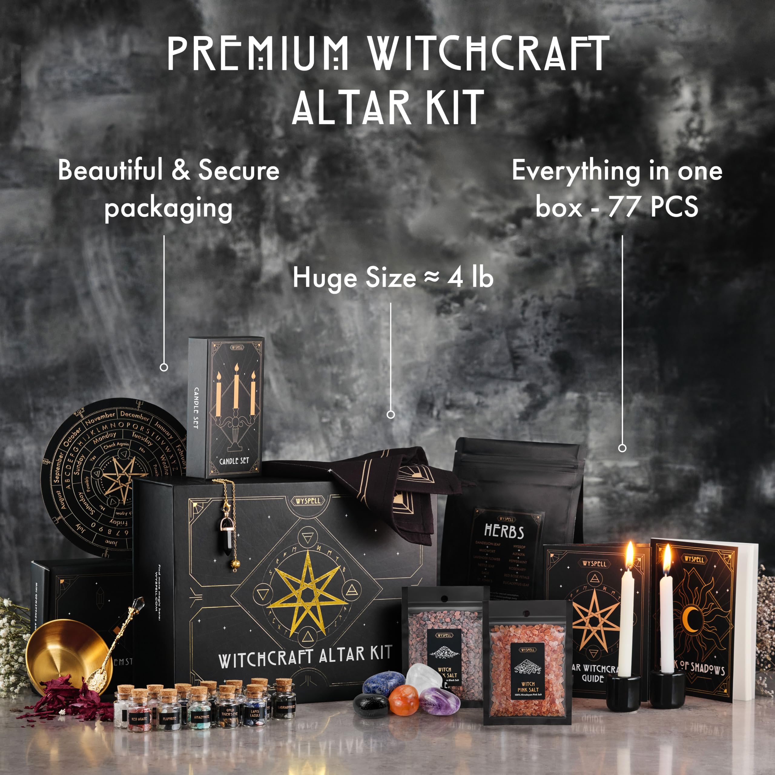 Amazon.co.jp: Wyspell 大型魔術キット 77個 - 魔女の祭壇の呪文セット