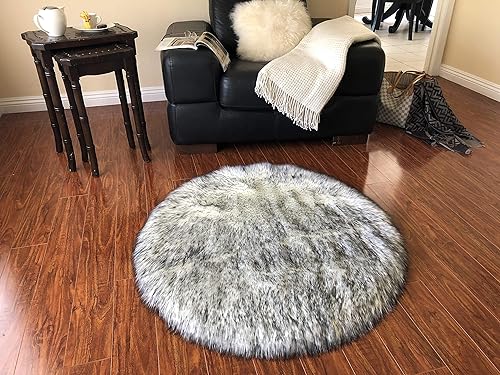 Miniatura 9 de LAMBZY Alfombra de piel de oveja sintética súper suave, hipoalergénica, de felpa, lujosa, sedosa, para dormitorio, sala de estar, habitación de los