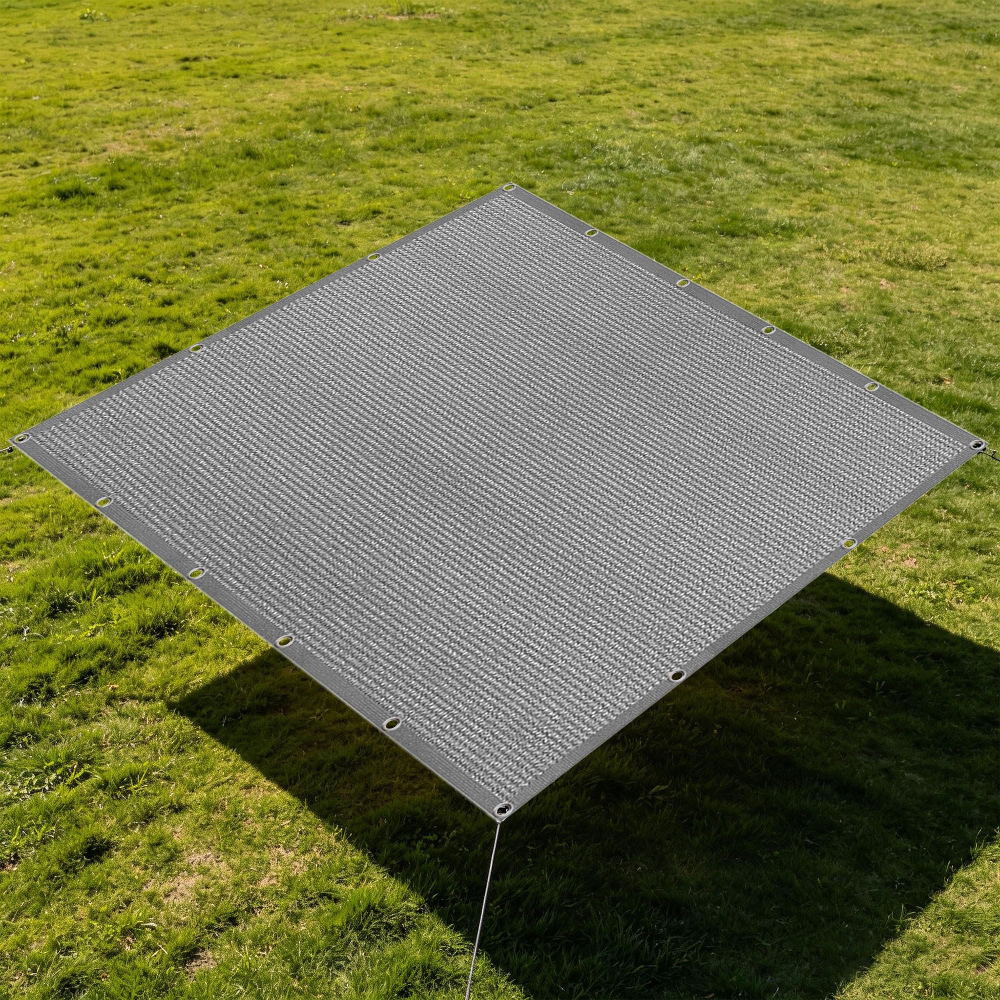 Filet d'ombrage gris clair 1,3x1,6m avec oeillets pour balcon et terrasse