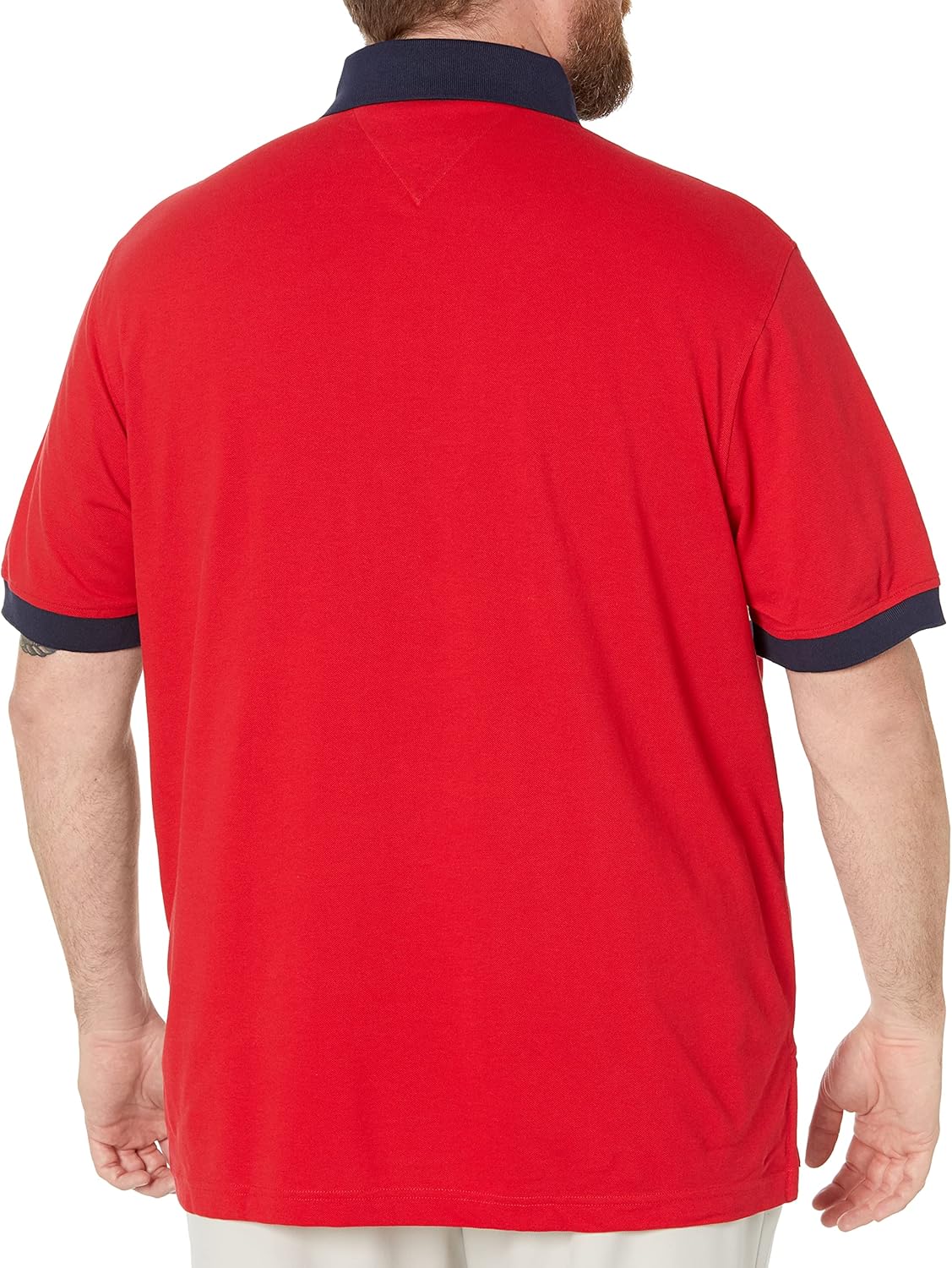 Tommy Hilfiger Mens Big & Tall Short Sleeve Cotton Pique Flag Graphic Polo Shirt in Regular Fit