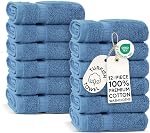 Chakir Turkish Linens Luxury Spa and Hotel Quality Premium Turkish Cotton 6-Piece Towel Set (2 x Bath Towels, 2 x Hand Towels, 2 x Washcloths)