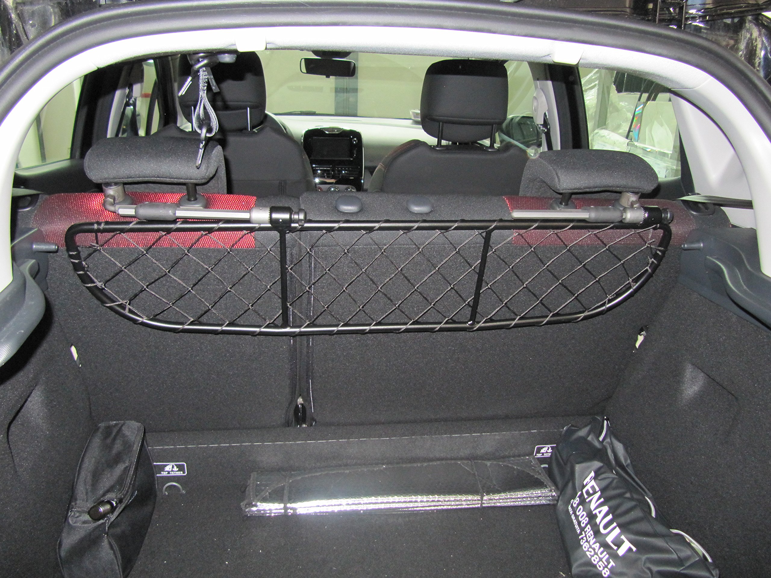 ERGOTECH Divisorio Griglia Rete Divisoria per Renault Clio (2012-2019) RDA65-XXS, per Trasporto Cani e Bagagli