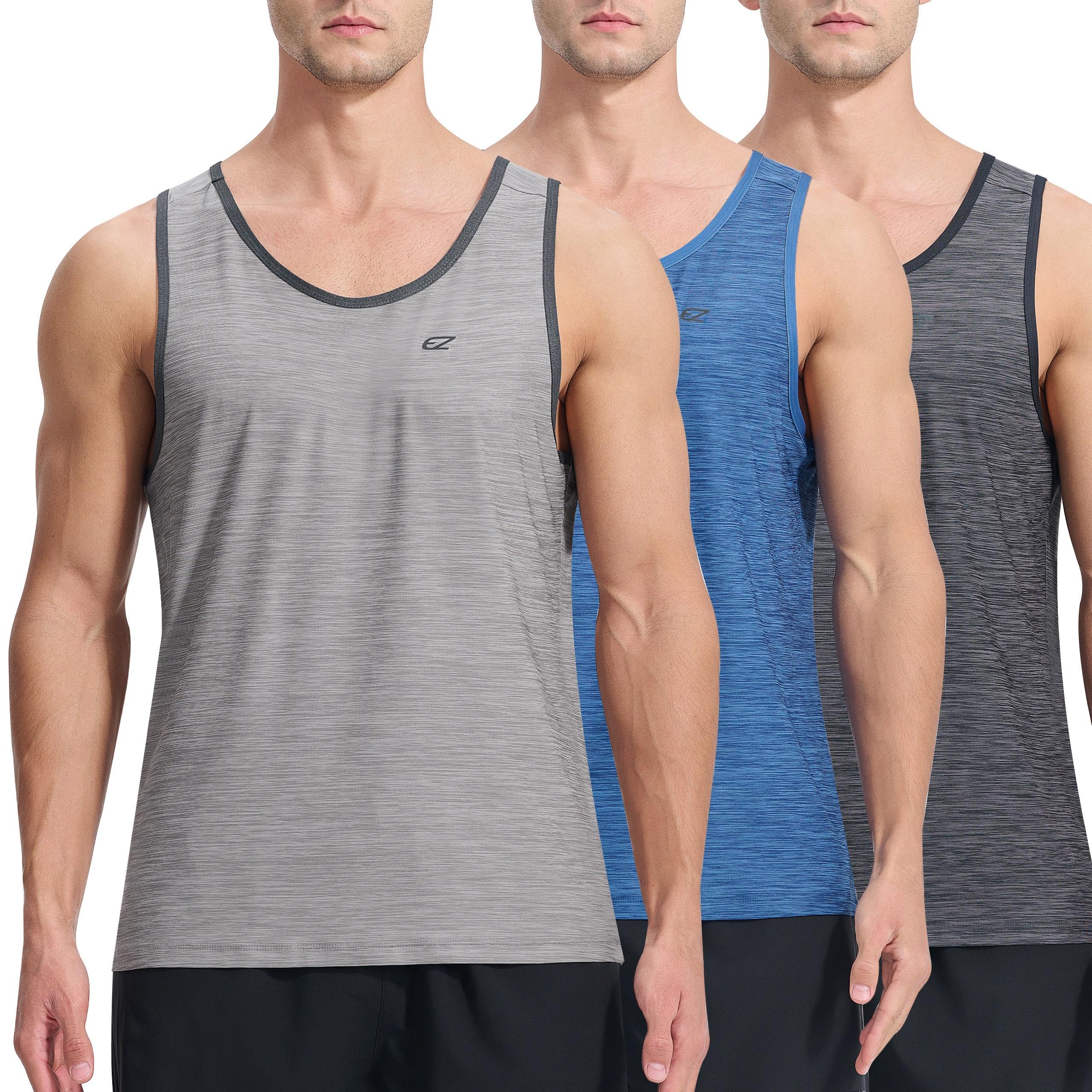 Men's Tank Top UPF 50+ Sun Protection Beach Summer Swim Shirts Quick Dry Workout Gym Running Athletic Sleeveless Shirts