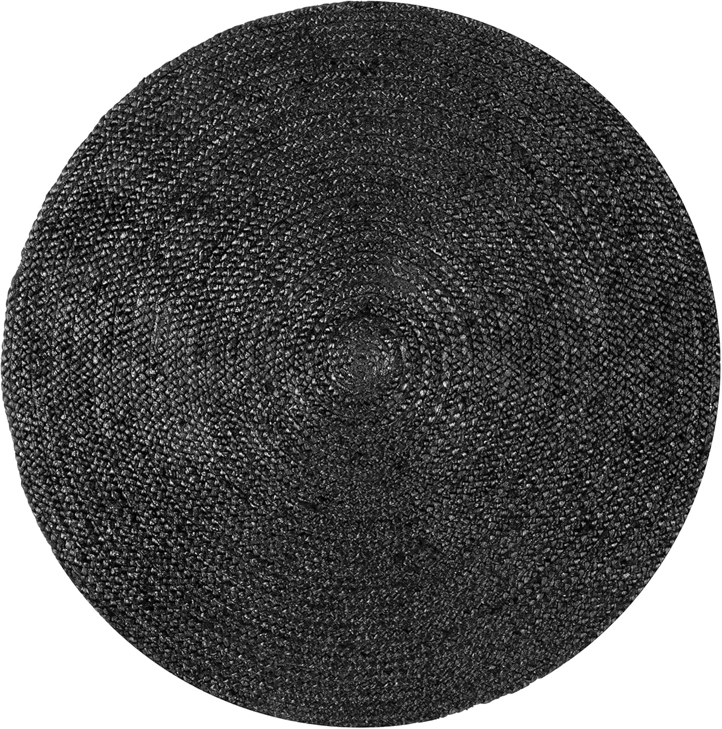 RUGARA Natural Jute Area Rug 13x13 Ft Handmade Braided Round Jute Rugs Modern Black Boho Rug, Farmhouse Style, Durable Fiber, Easy-Maintenance, Home Décor