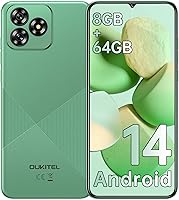Vista 9 de OUKITEL Teléfono celular C53 desbloqueado, 6.6" HD+ pantalla Waterdrop Android 14, teléfono inteligente 4300mAh, 8GB+64GB/1TB Octa Core, cámara Azul