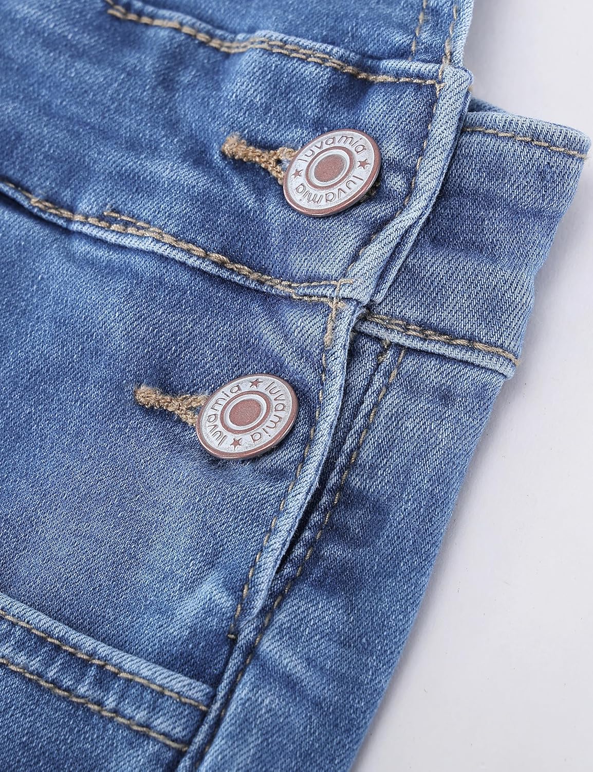 luvamia Wide Leg Overalls for Women Denim Loose Fit Baggy Bib Adjustable Cropped Casual Stretchy Jean Jumpsuit Overall - Image 5