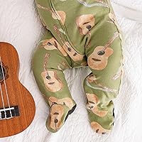 Vista 5 de Burt's Bees Baby - Pijama de una pieza para bebé, mameluco para dormir y jugar, algodón 100% orgánico, cremallera frontal Guitarra acústica.