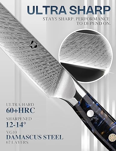 Miniatura 10 de WILDMOK Cuchillo de trinchar, cuchillo de corte de 9 pulgadas, cuchillos y tenedores para tallar, cuchillo de barbacoa, cuchillo de corte de carne,