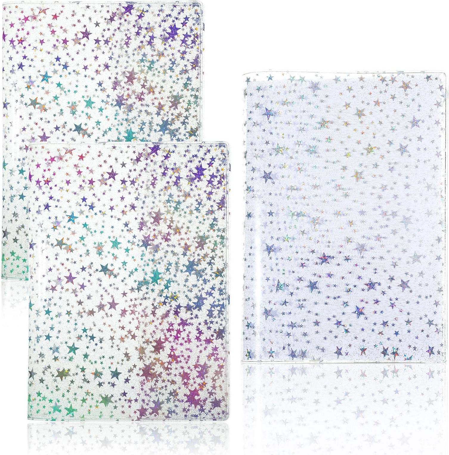 2 Pcs White B6 Jelly Cover for Week Planner Transparent Planner Glitter Star Clear Cover for Journal and Notebooks
