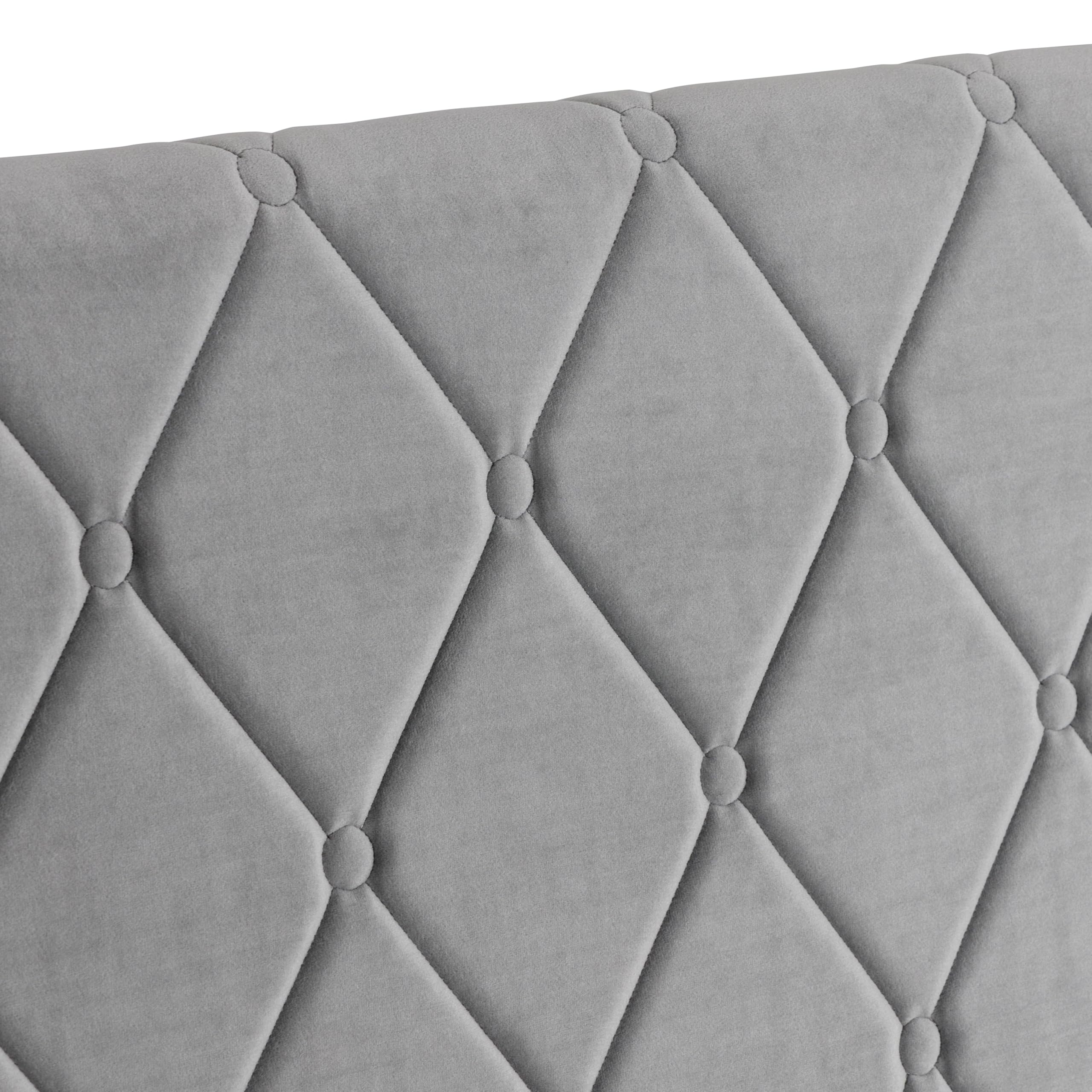 Baroni Home Testata del Letto Imbottita in Velluto Grigio con Struttura Interna in MDF, Doppio Gancio in Acciaio e Altezza regolabile, Facile Montaggio a Muro, Design Elegante e Confortevole, 92x55 cm