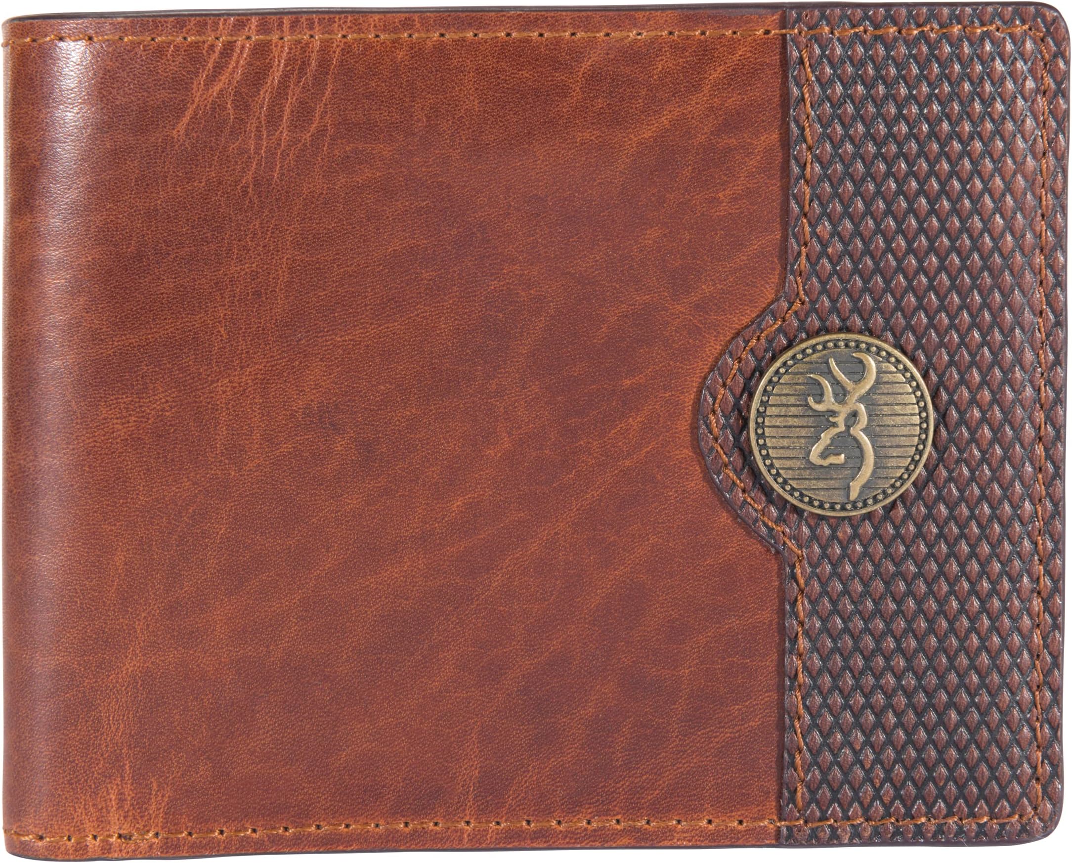 Browning Men's Rugged Western, Heavy-Duty Wallets, Available in Multiple Styles, Brown, Bi-fold