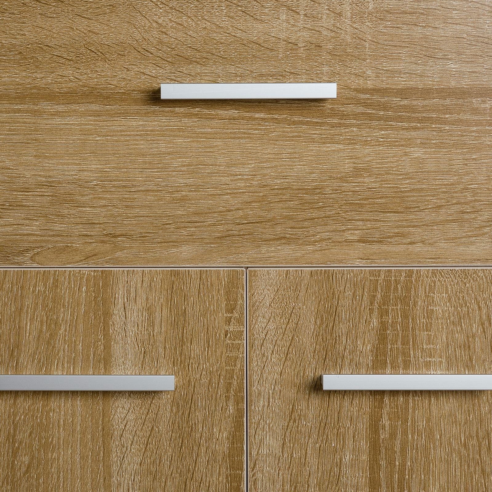 CARO-Möbel Kommode Sideboard Schrank Tommy in Sonoma Eiche, Anrichte Highboard mit Schublade und 2 Türen