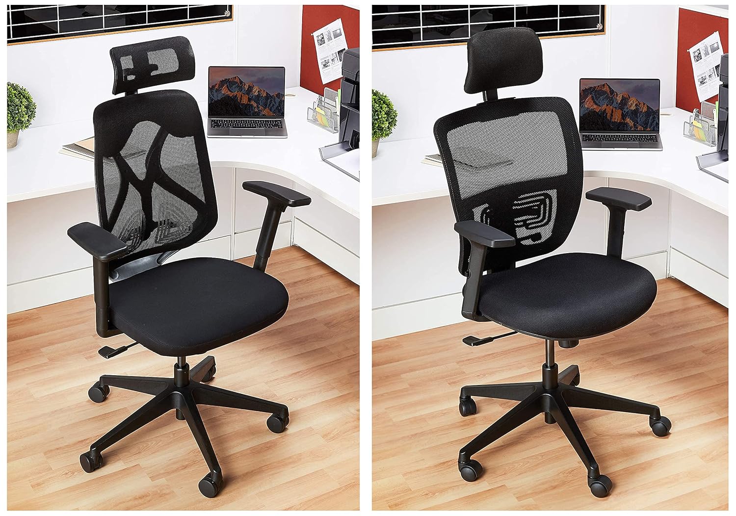 Amazon Brand Solimo Elite High Back Mesh Office Chair (Fabric, Black