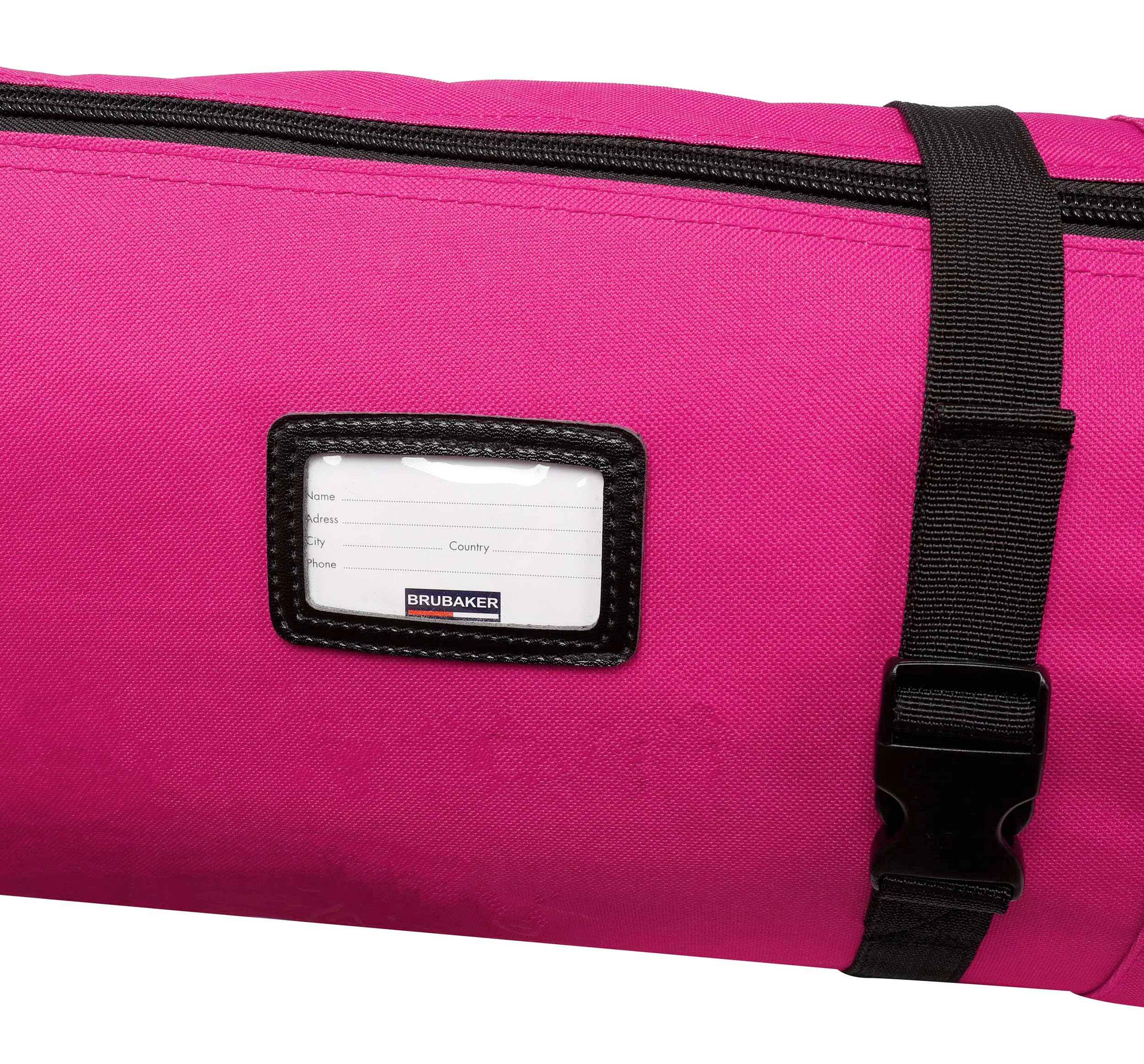 BRUBAKER Ski Kombi Set - Carver PRO - Skisack und Skischuhtasche für 1 Paar Ski 170 cm oder 190 cm + Stöcke + Schuhe + Helm - Rucksack Taschen Set für Skifahrer - Schwarz Pink