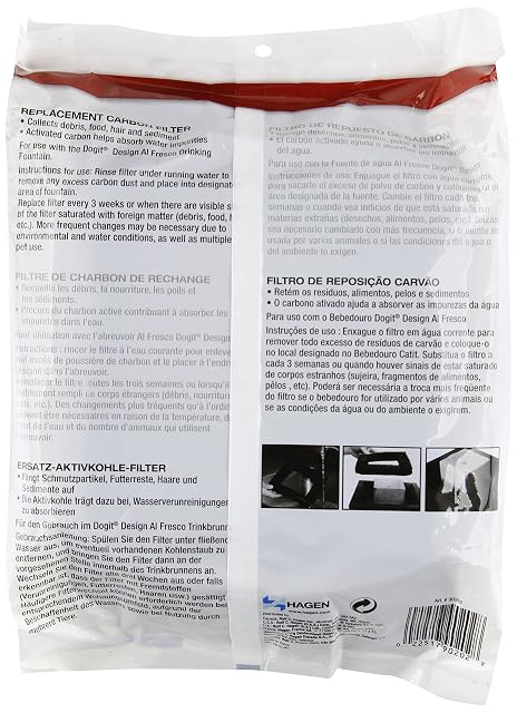 Foto 2 de 2 de Hagen Dogit Cartuchos de Filtro de Repuesto para Fuente de consumición al Aire Libre de diseño