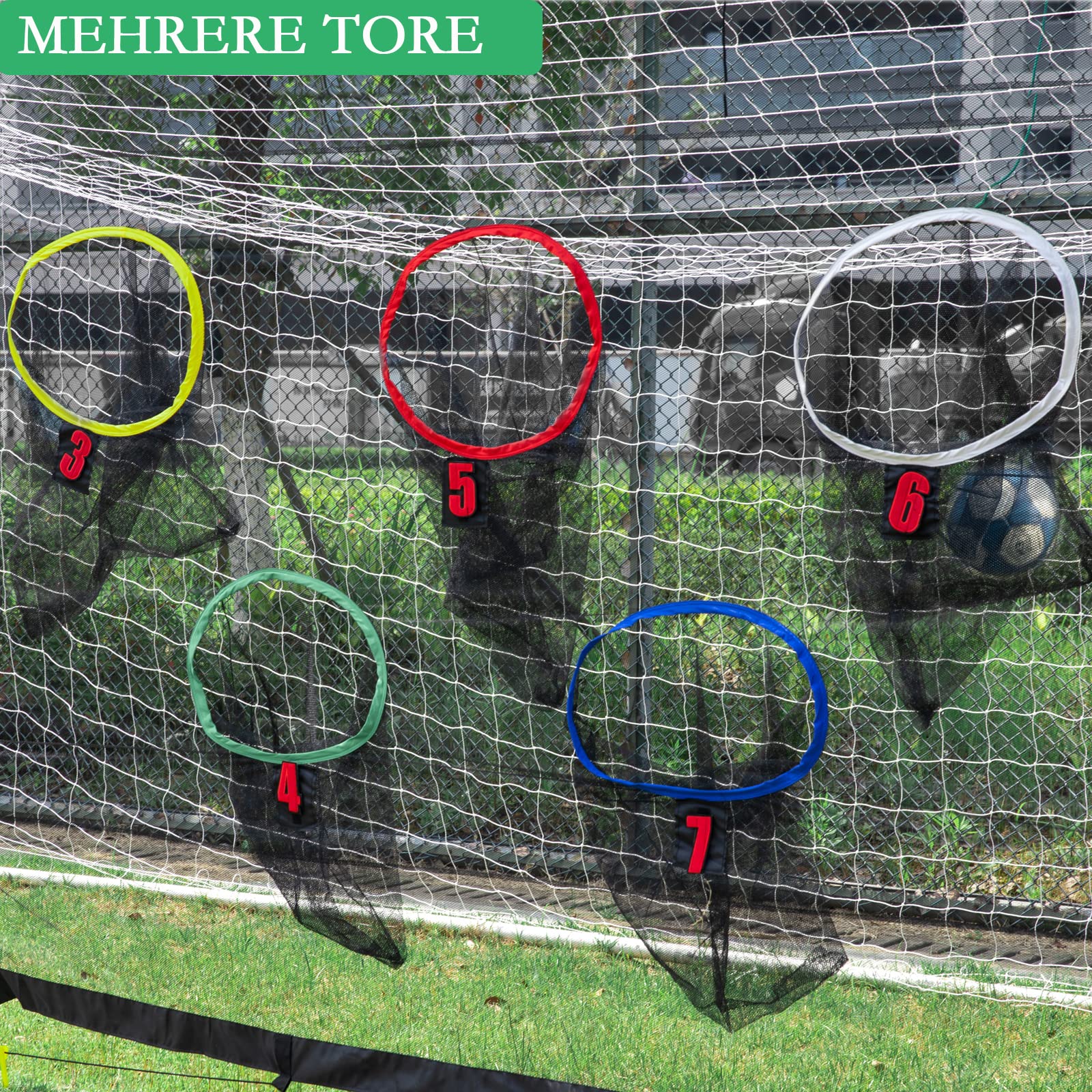 Red para Portería de Fútbol con 9 Agujeros de Tiro, Entrenamiento