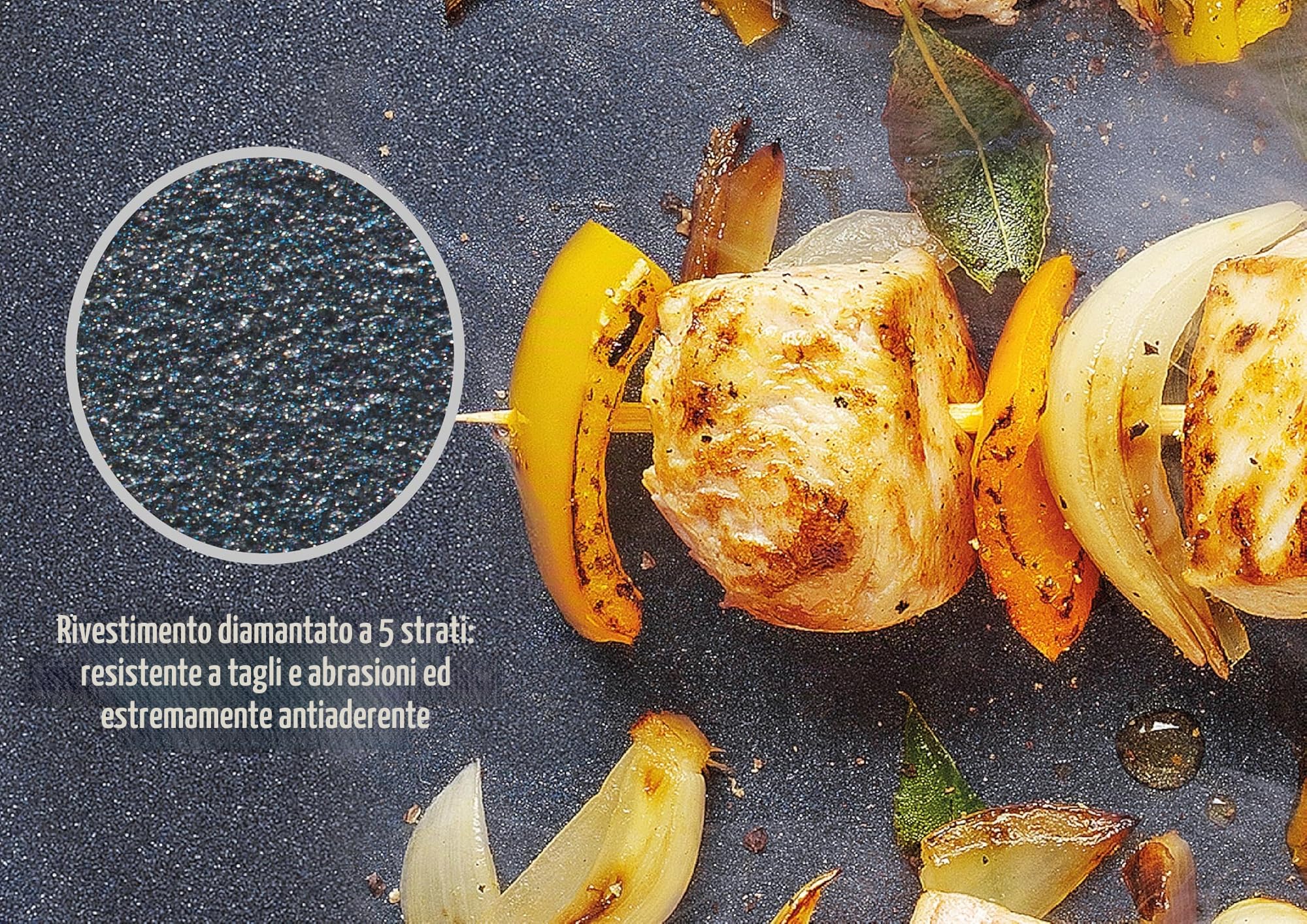Woll Diamond Lite - Bistecchiera quadrata, con scanalature, induttiva, altezza 4 cm, con manico rimovibile, adatta per tutti i piani cottura, in alluminio pressofuso, rivestimento antiaderente,