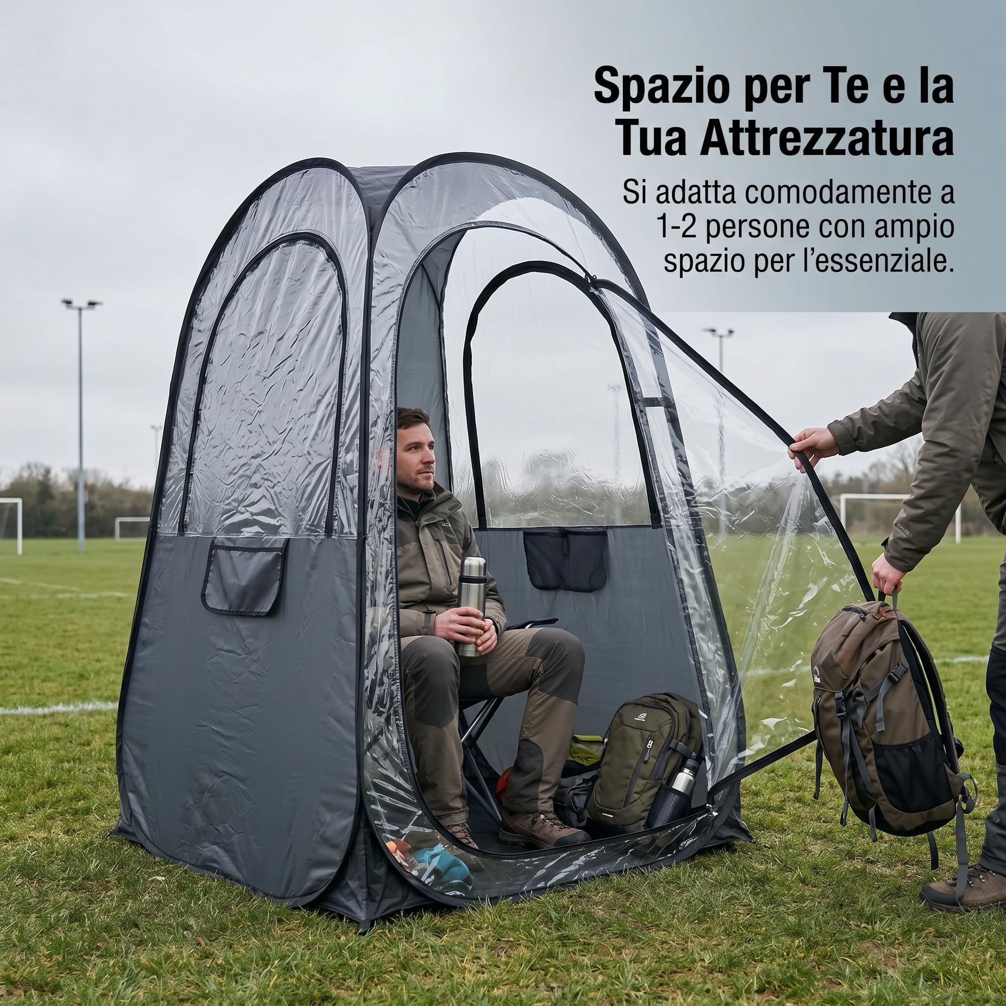 Homyl -up portatile trasparente per pesca e riparo sportivo 1-2 persone