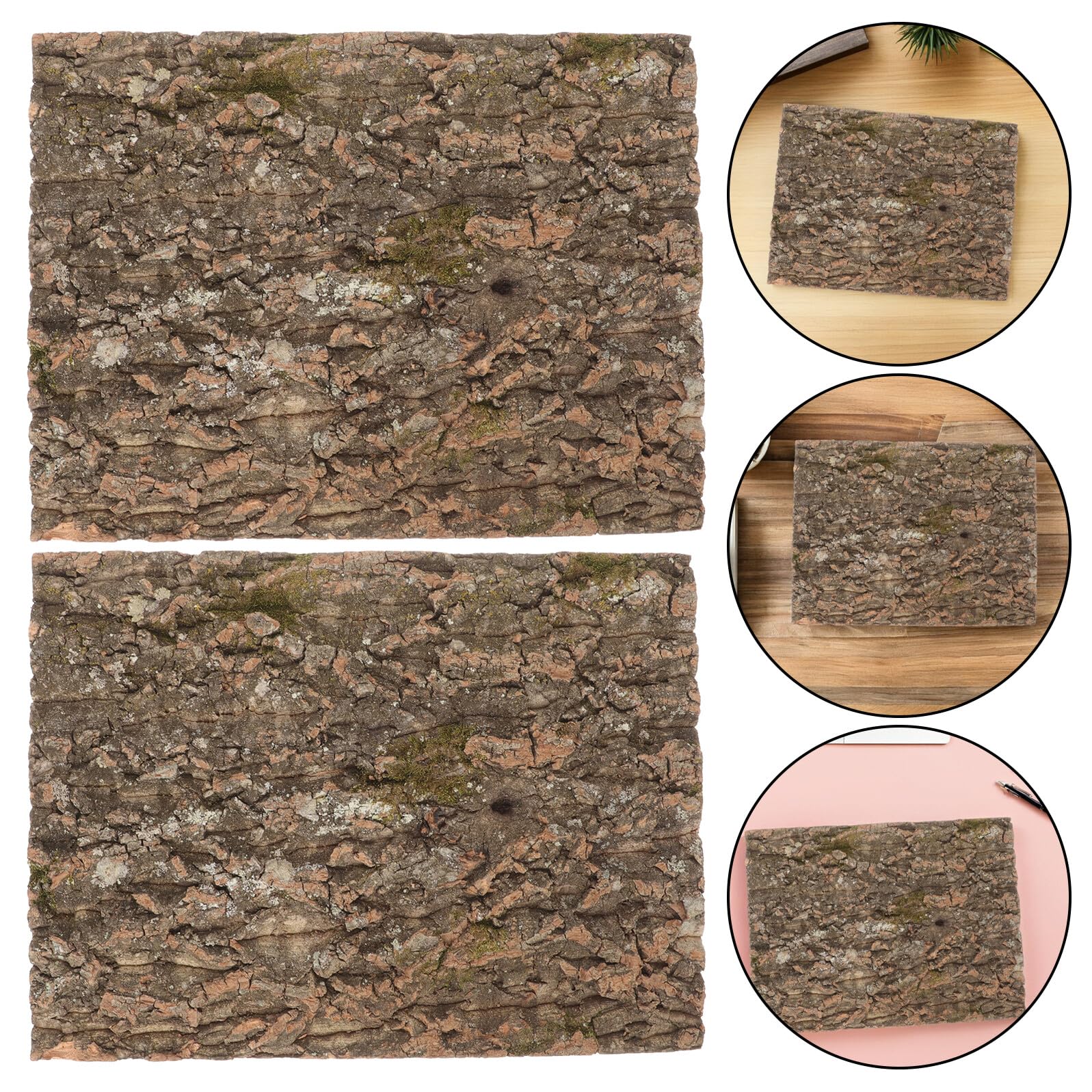 DOITOOL 2 Tableros de Corteza de Corcho para Terrario de Reptiles, Decoración Natural y Fondo Auténtico, Fácil Instalación y División para Higiene en Tanque de Reptiles