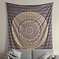 Vista 12 de The Art Box - Tapiz de mandala para colgar en la pared, psicodélico, hecho de algodón indio, se puede usar como colcha, manta para pícnic