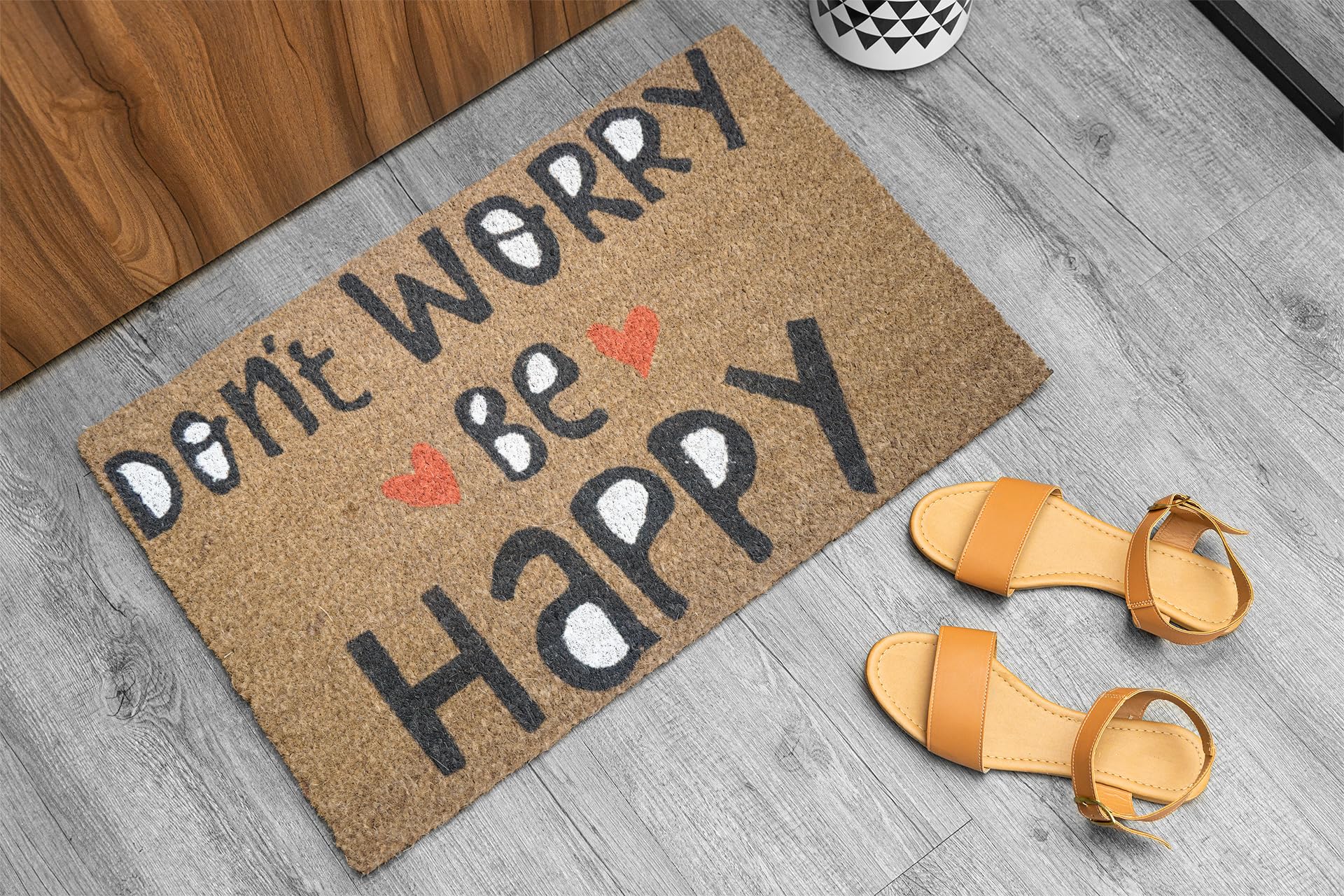 KOKO DOORMATS Zerbino di benvenuto per esterni, zerbino per ingresso esterno in fibra di cocco naturale con retro in PVC resistente, zerbino per esterni per la decorazione del portico, 43,2 x 76,2 cm