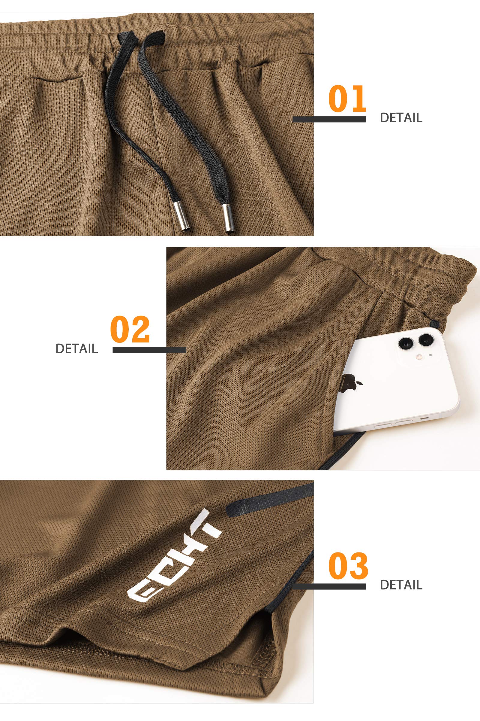 Superora Pantaloncini da Running Uomo 2 in 1 Pantalone Corto Sportivo Uomo Short Pantaloncini da Asciugatura Rapida Traspirante Outdoor