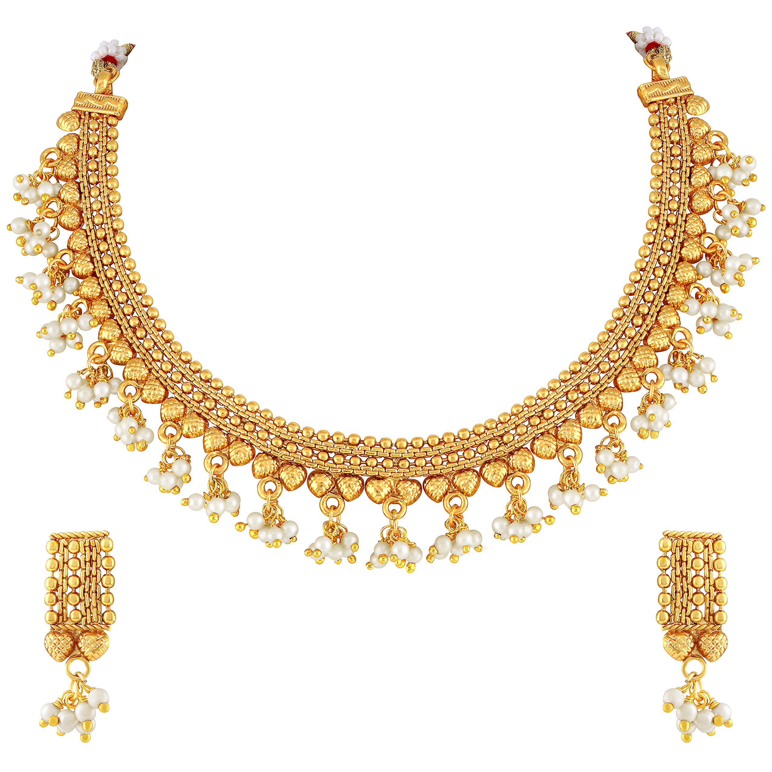 ASMITTA Traditional Gold Plated Choker Style Necklace Set For Women (B07CN5TX8R) Amazon Price History, Amazon Price Tracker
