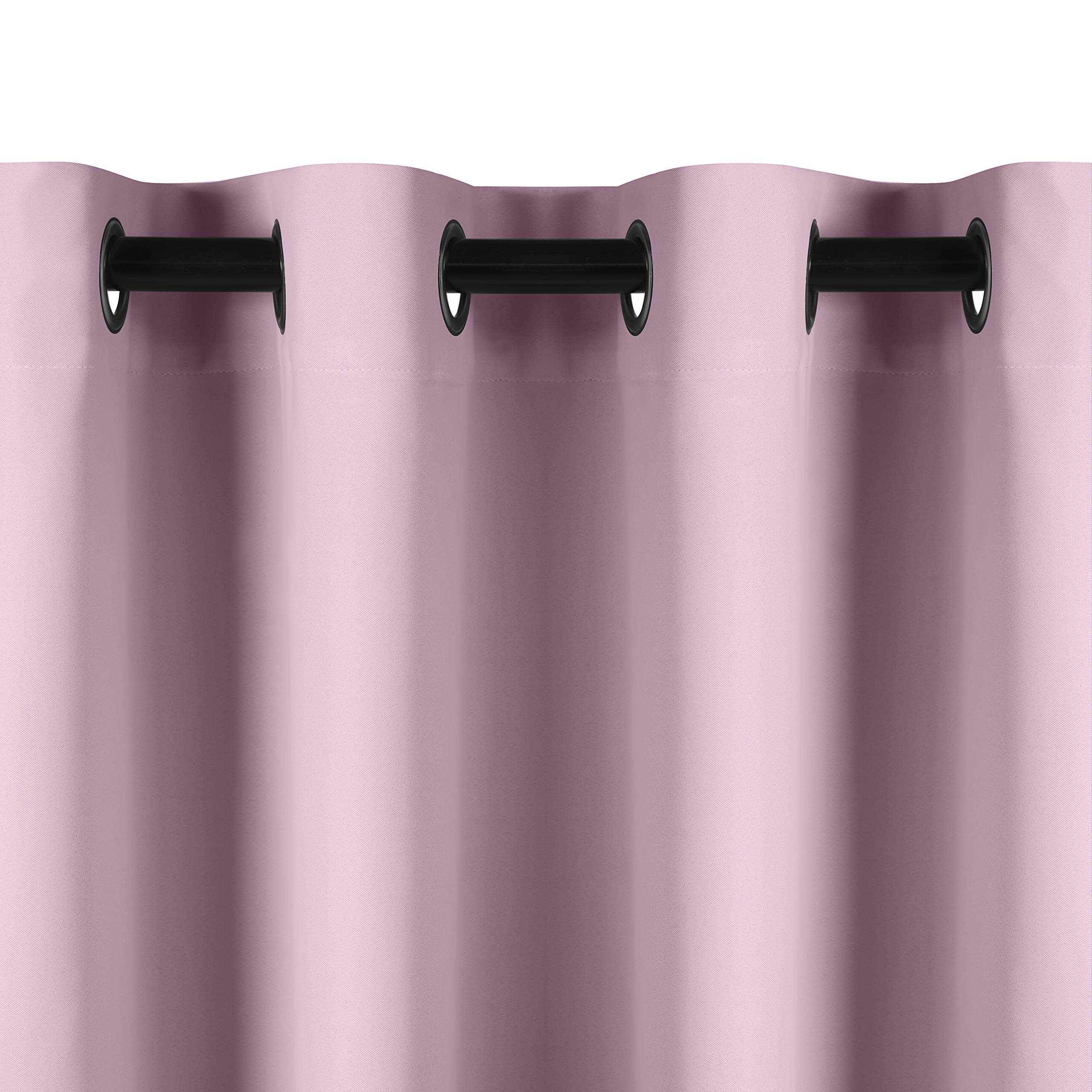 AmeliaHome - Tenda Blackout 140 x 245 cm, colore: bianco, 1 pezzo, con occhielli, decorazione per finestre