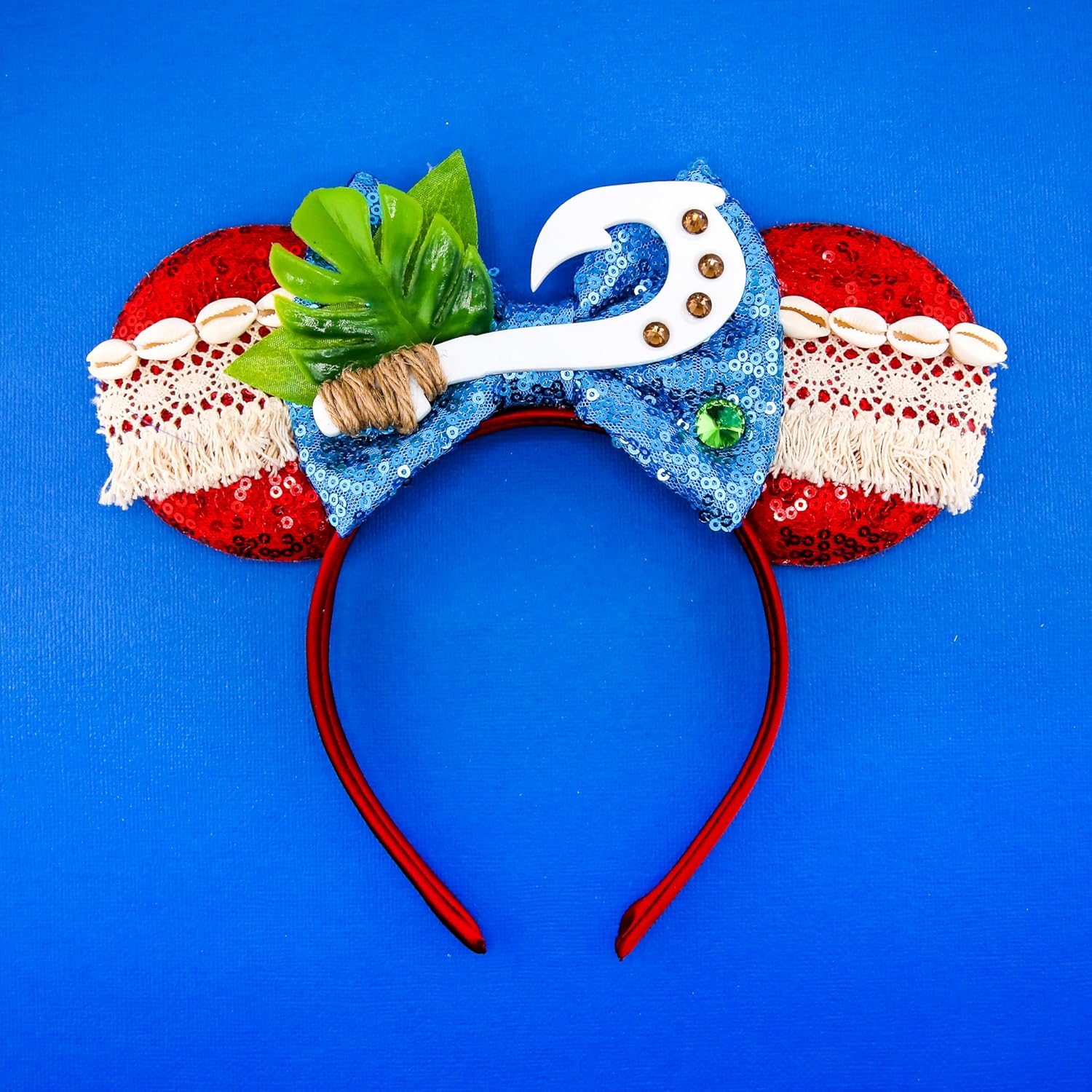 Little Ears Boutique Mickey Ears Headband, Moana Hook, Stitch Hawaii, Unisex-Adults, Yellow, Blue, Red, Green, All Ages, Movie, Characters, Christmas