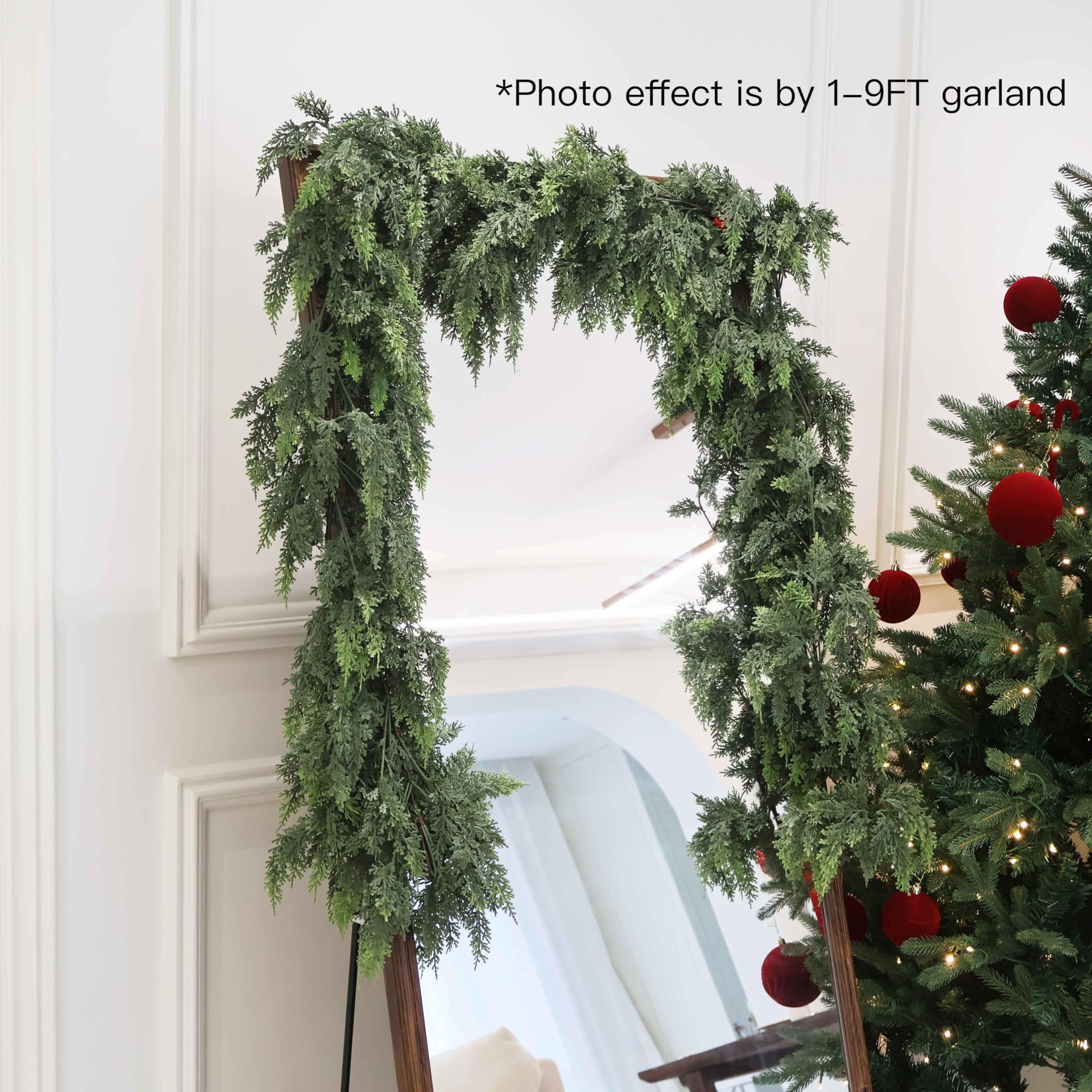 Guirlande De Cèdre Artificielle 1,8 M - Décoration De Noël Réaliste En PE Pour Cheminée, Porte Ou Escalier