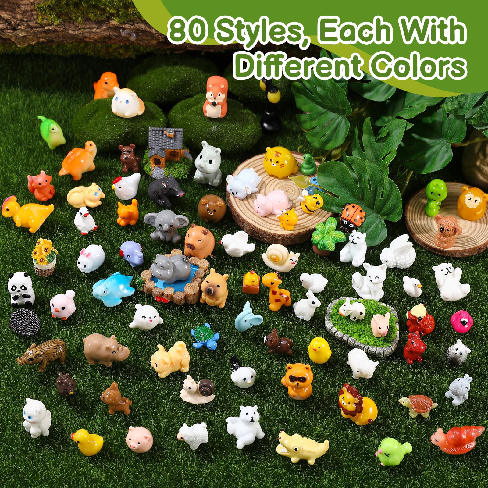 GSrenyu 80 Pcs Resin Animals Small - Image 2