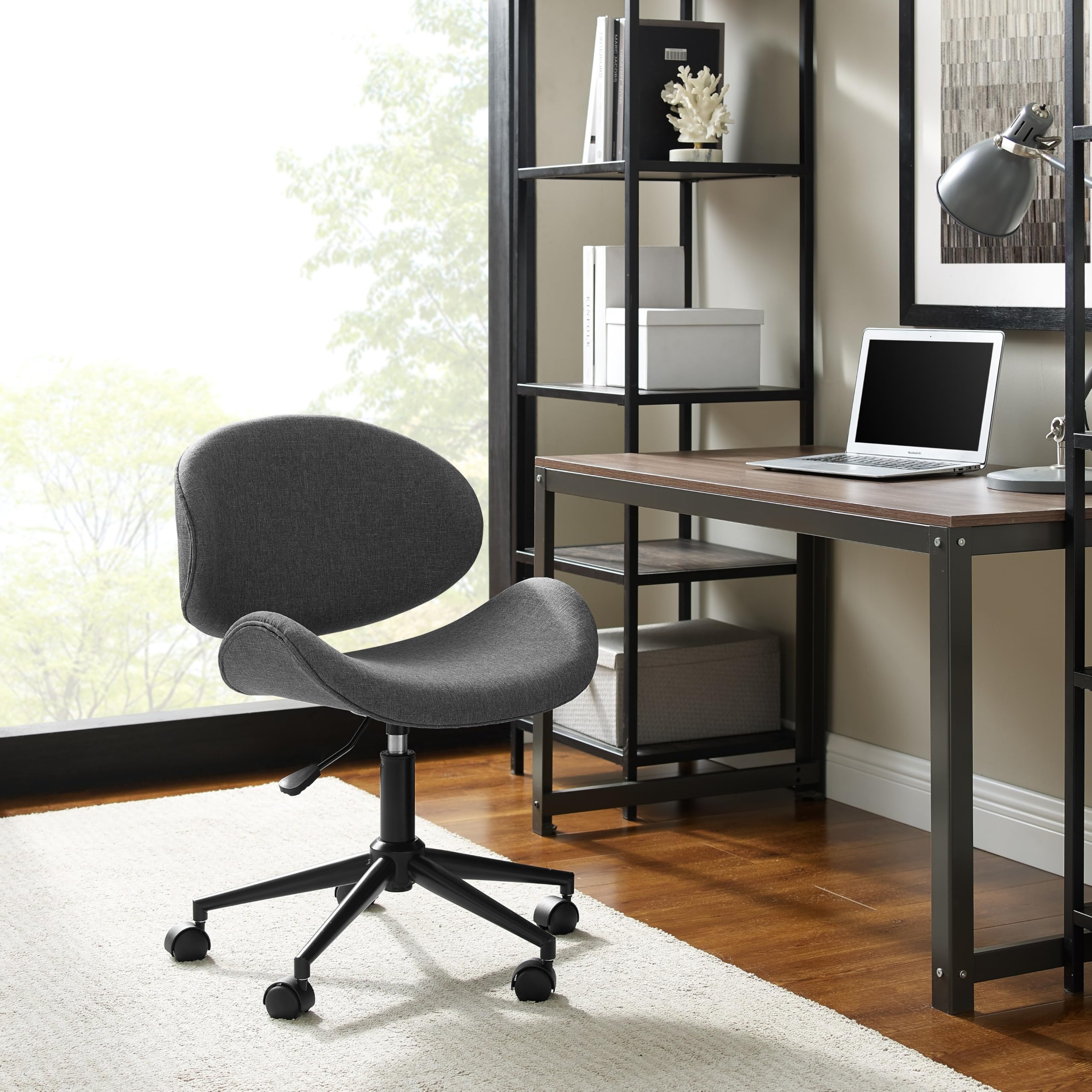 Corvus Madonna Mid-century Modern Adjustable Curved Office Chair Grey