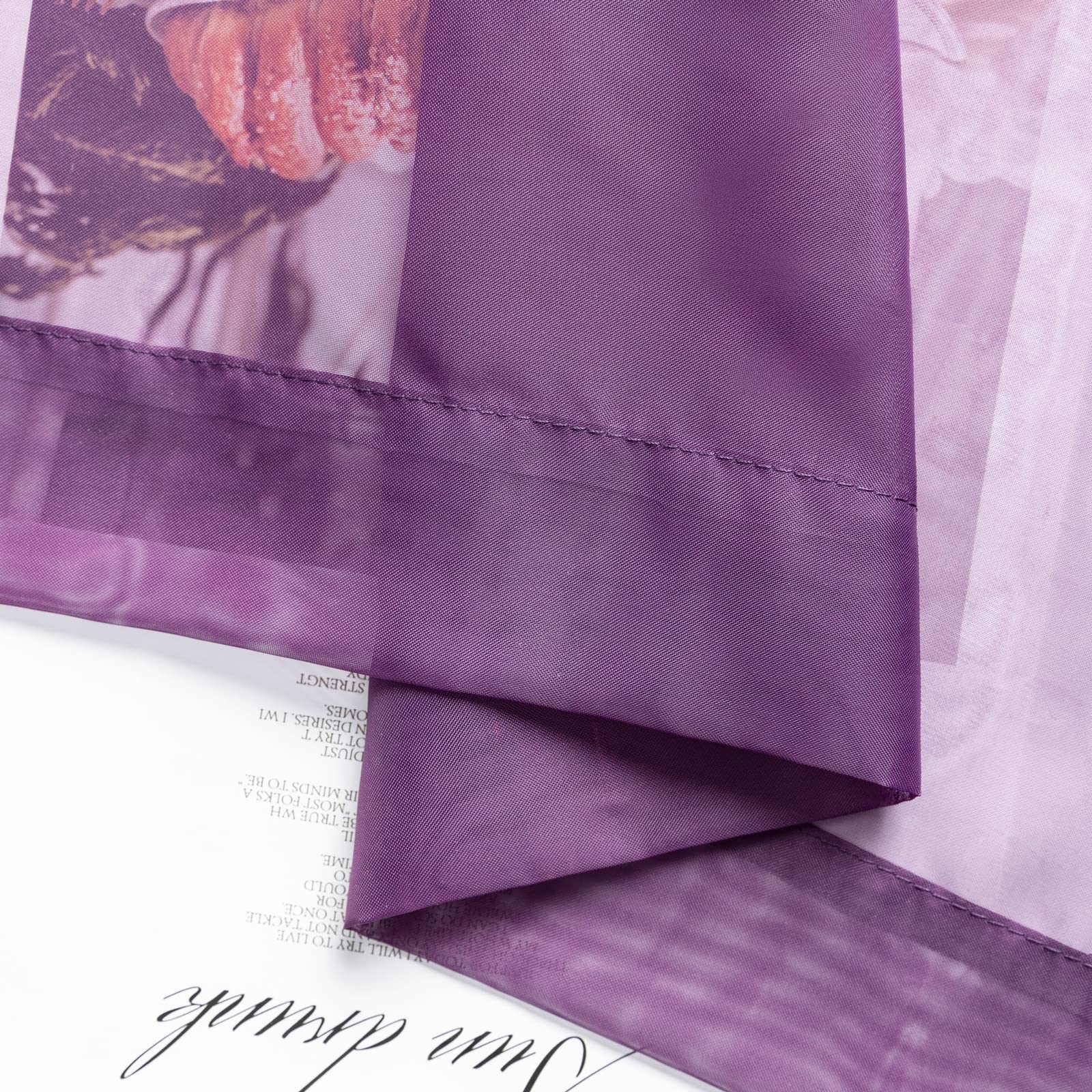 Rideau Chambre 2 Piece Rideau en Voile 2 x 86Wx115L CM,Rideaux en Tulle Violet Couleur Unie Rideau Passe Tringle