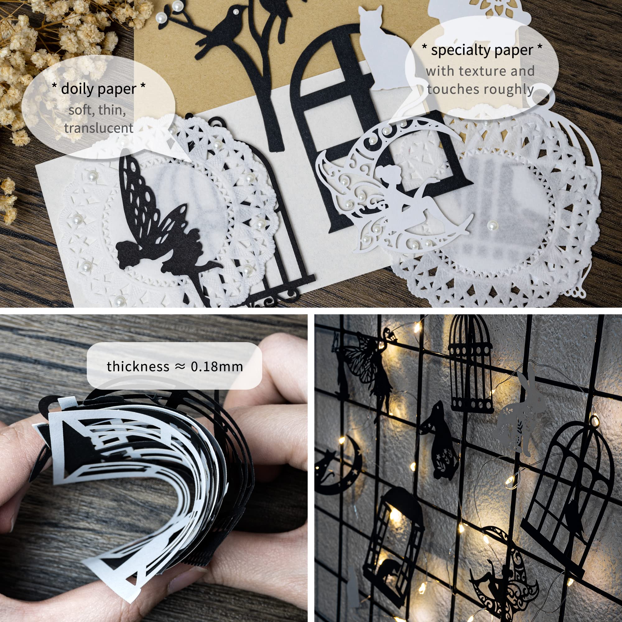 Mayplous Vintage Scrapbook Cutouts - 4 Pack Window Frame & Fairy Animal Designs for Card Making Photo Albums - Image 4