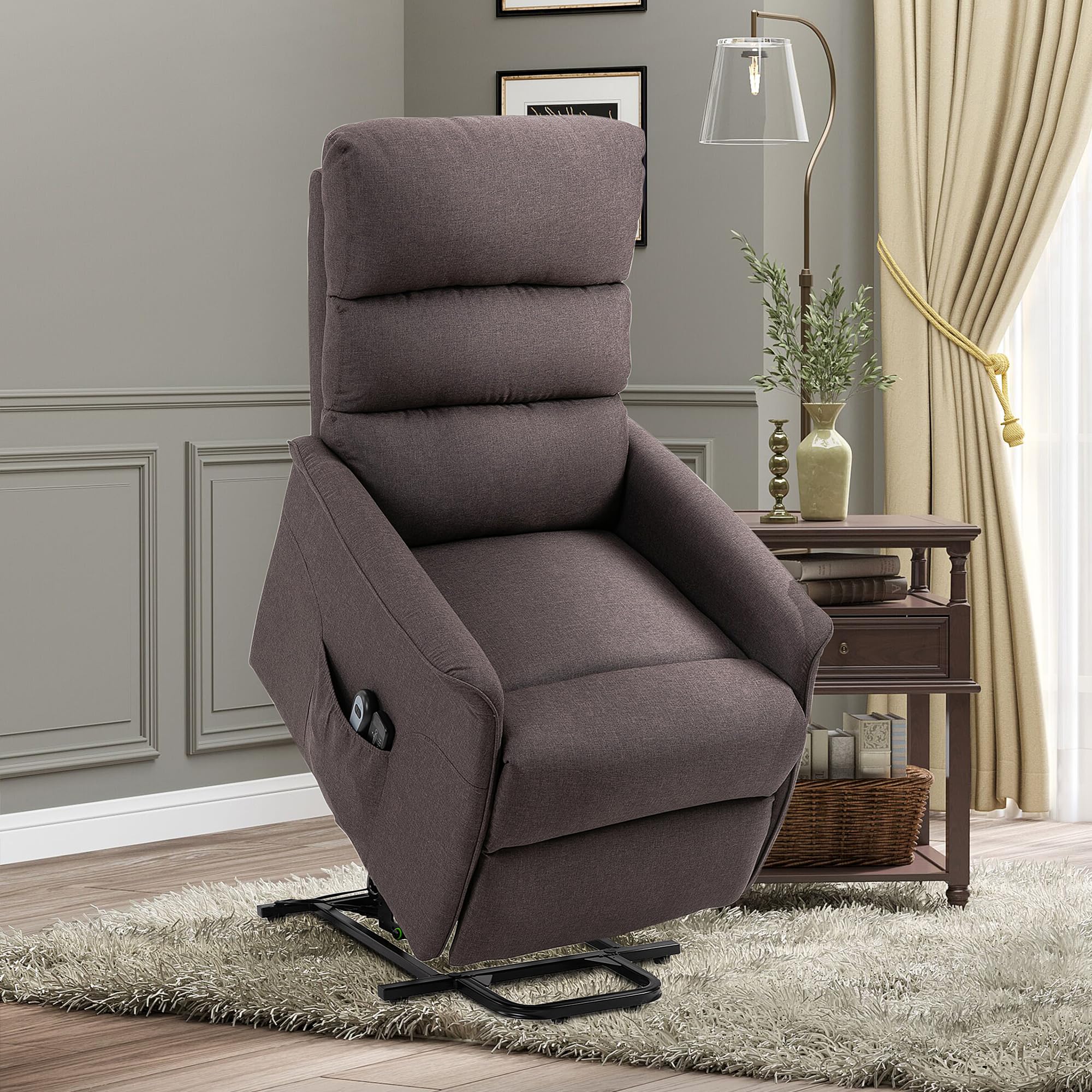 Electric Power Lift Recliner Chair with Full-Body Support, Smooth Quiet Motor, Adjustable Backrest and Footrest for Comfortable Relaxation