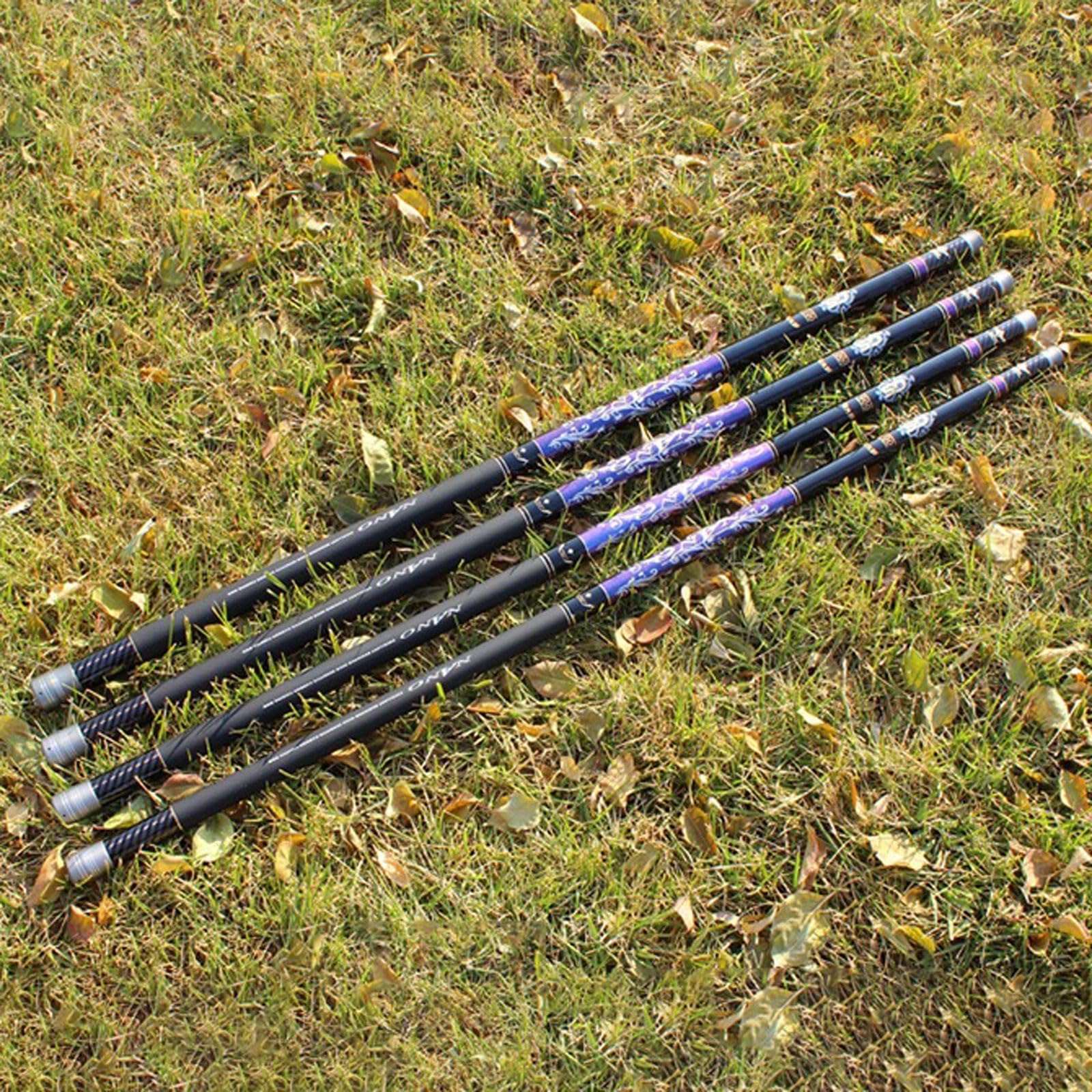 Canna da Pesca telescopica in Carbonio 8m-16m Ultra Resistente Ultraleggera Canna da Pesca da Viaggio Canna da Pesca Lago canne da Pesca alla Carpa Adatto a fiumi Laghi torrenti(12m)