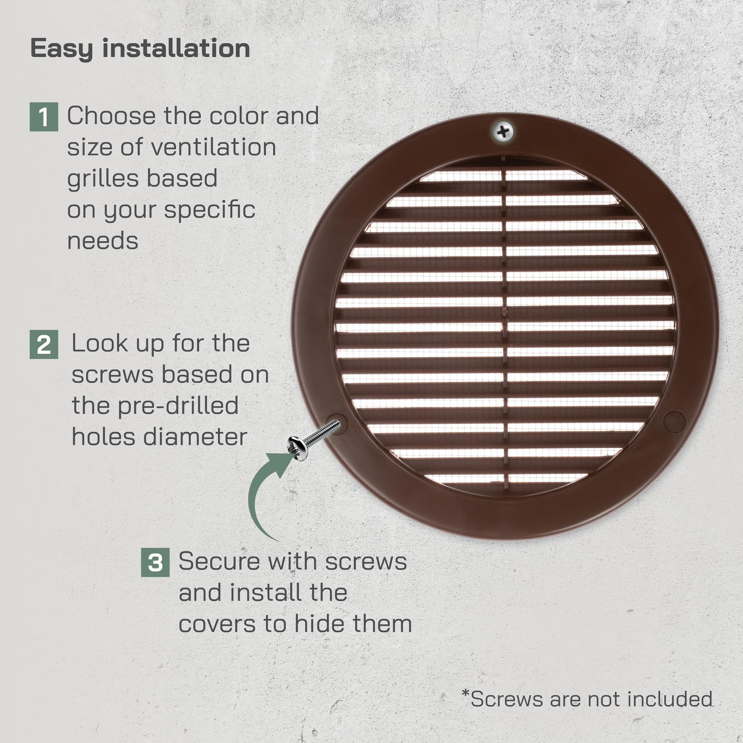 Vent Systems 150 mm / 6” Inch Brown Soffit Vent Cover – Pack of 5 ...